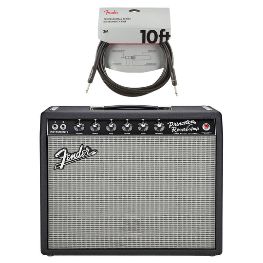 Fender '65 Princeton Reverb 15w 1x10 Combo Cable Bundle Amps / Guitar Combos