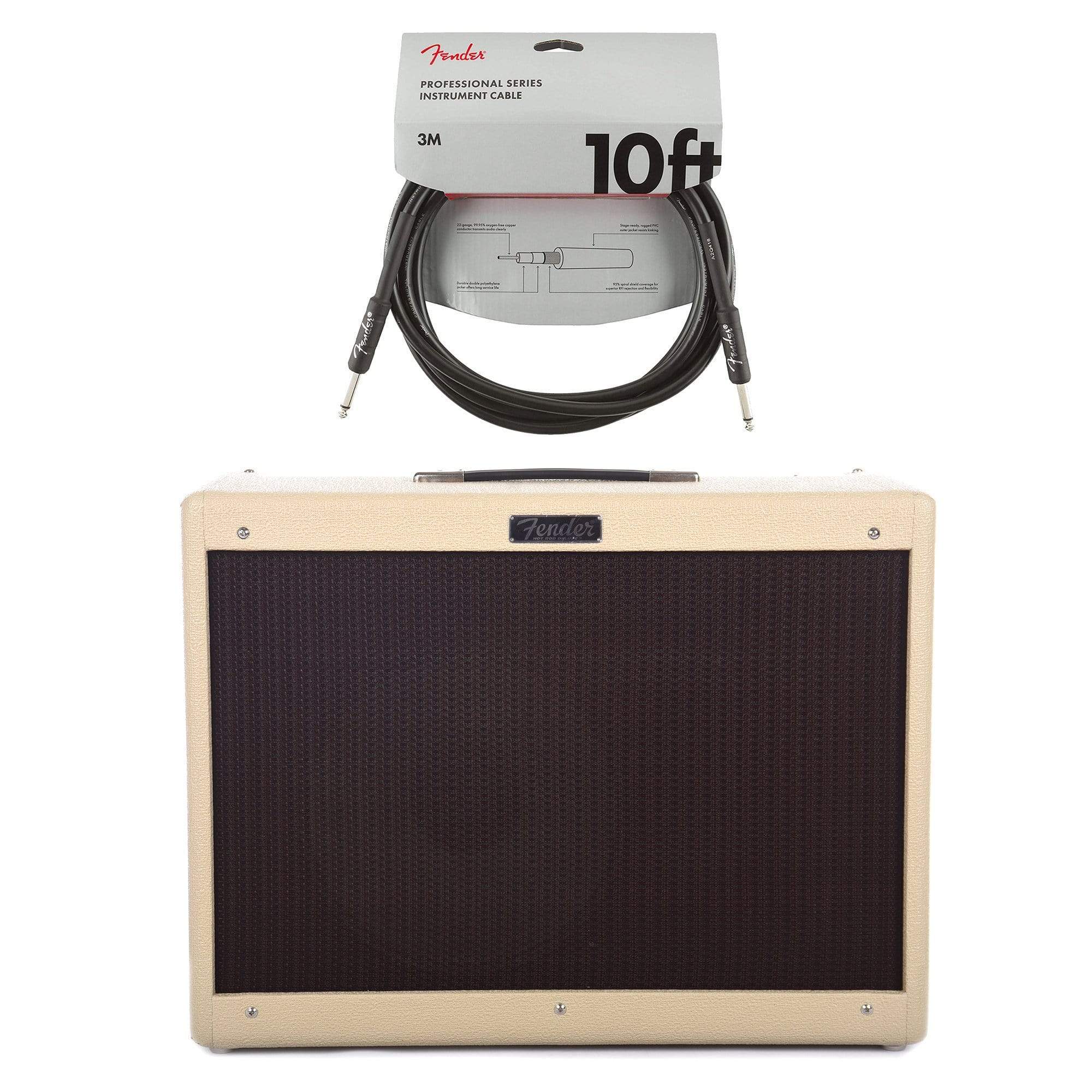 Fender Hot Rod Deluxe IV Blonde Oxblood w/Eminence Cannabis Rex Cable Bundle Amps / Guitar Combos