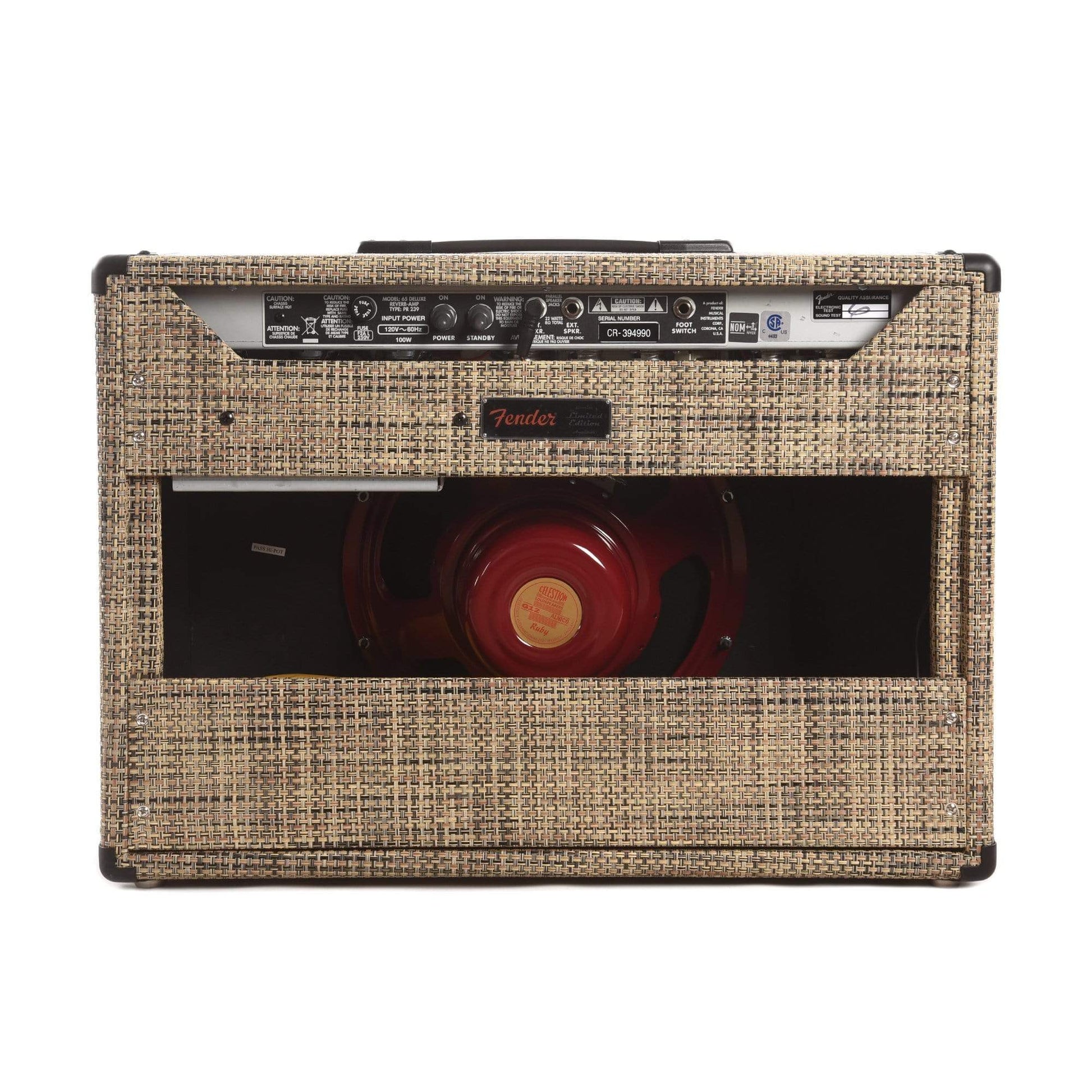 Fender Limited Edition '65 Deluxe Reverb Chilewich Bark w/Celestion Ruby Alnico Speaker Amps / Guitar Combos