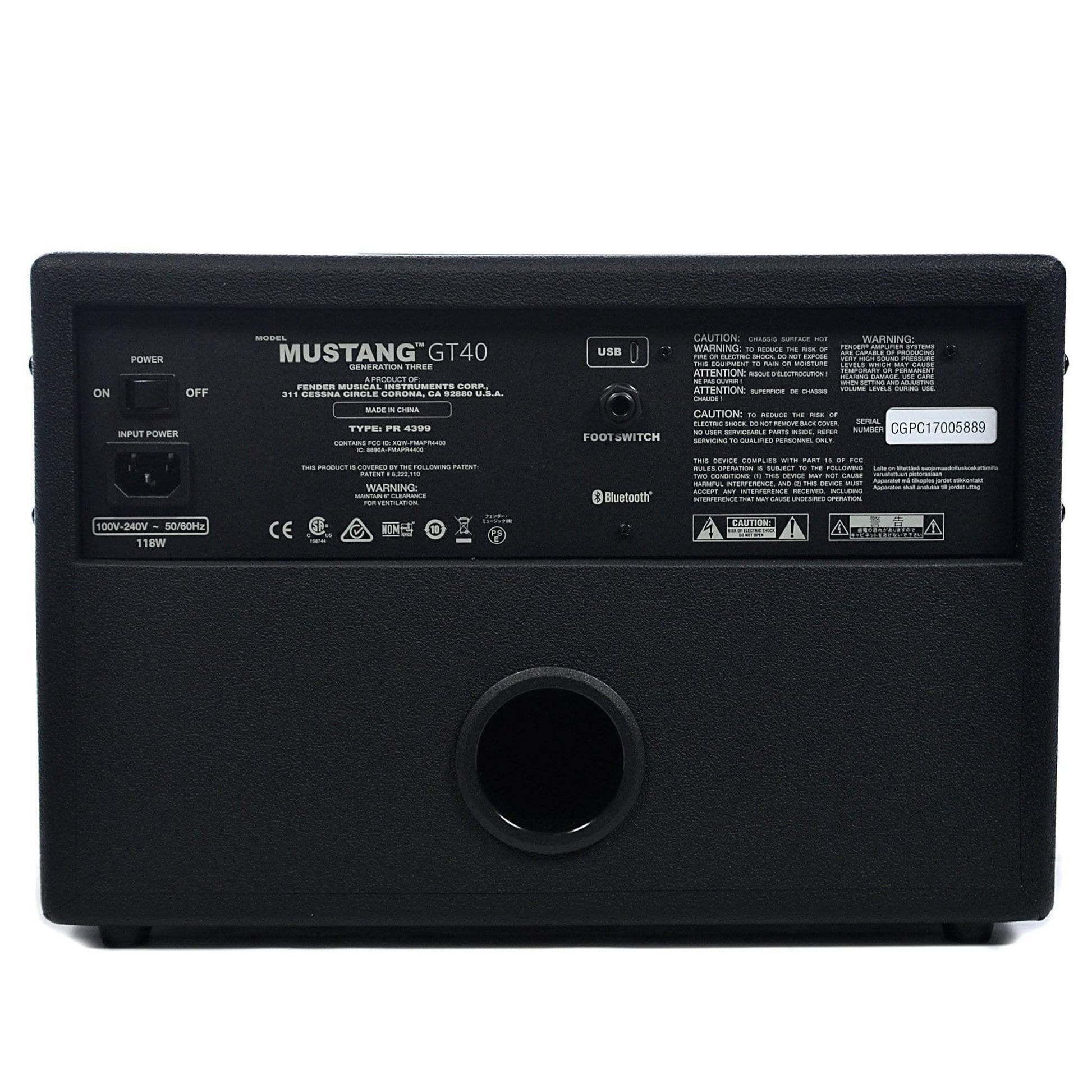 Fender Mustang GT-40 Combo Guitar Amplifier Amps / Guitar Combos