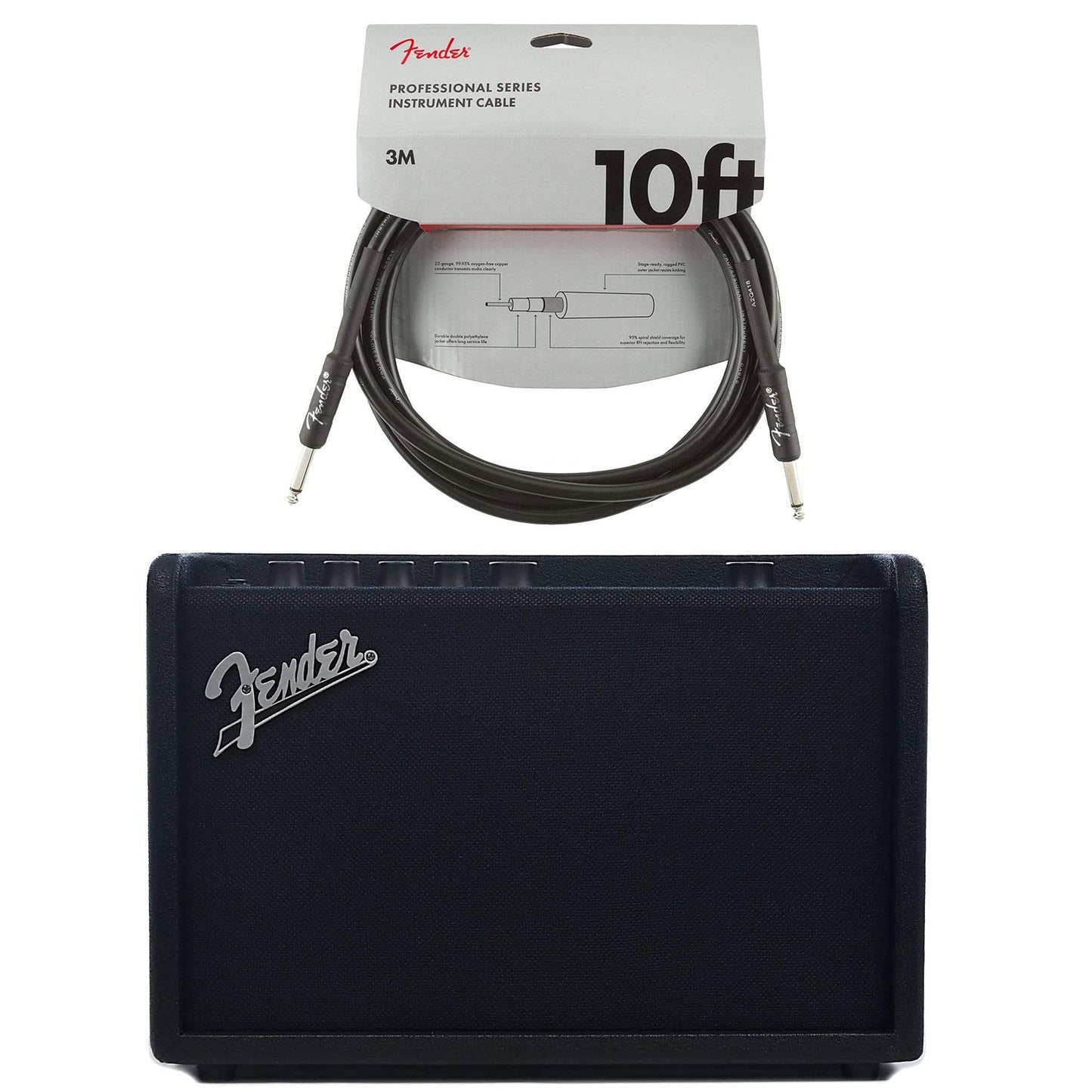 Fender Mustang GT-40 Combo Guitar Amplifier Cable Bundle Amps / Guitar Combos