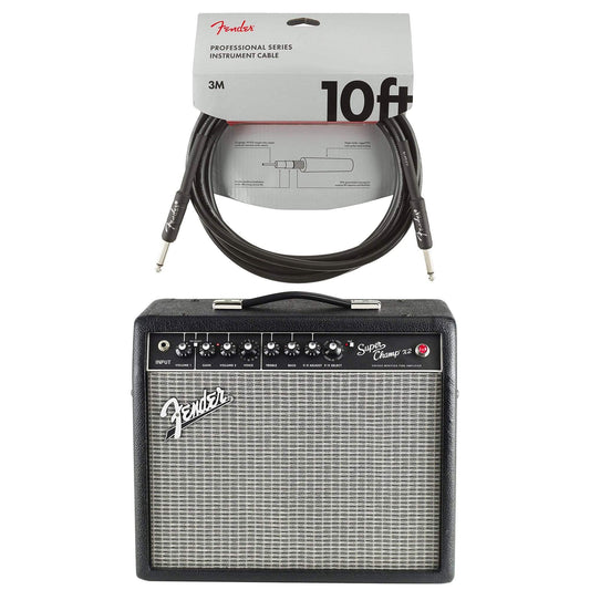 Fender Super-Champ X2 15w 1x10 Tube Modeling Combo Cable Bundle Amps / Guitar Combos