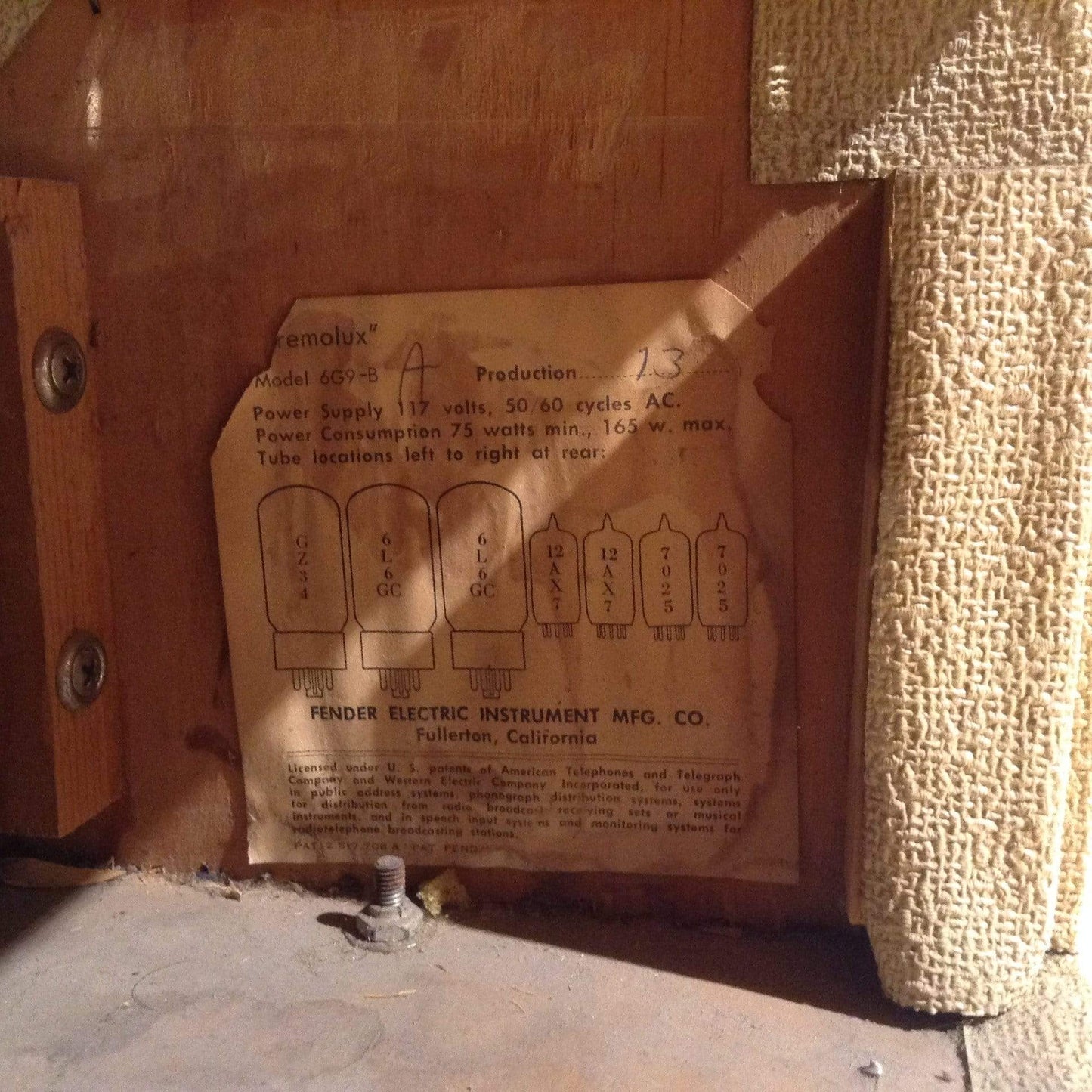 Fender Tremolux-Amp Piggyback  1962 Amps / Guitar Combos