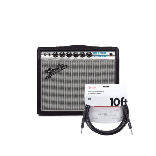 Fender Vintage Modified '68 Custom Vibro Champ Reverb Silverface and (1) Cable Bundle Amps / Guitar Combos