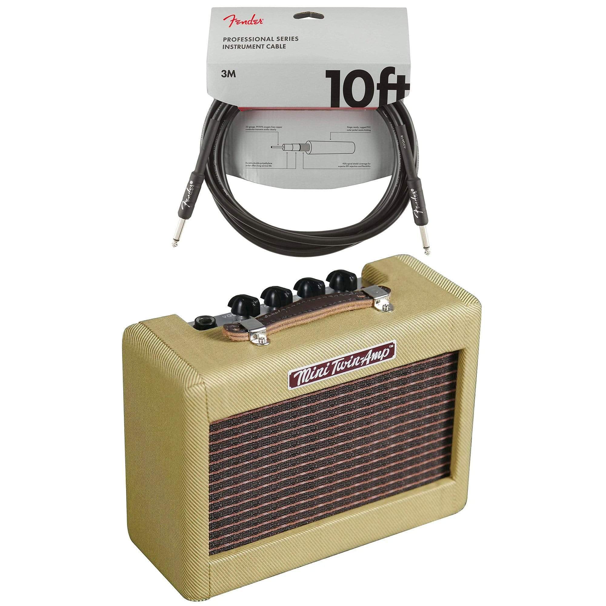 Fender Mini '57 Twin Amplifier Tweed Cable Bundle – Chicago Music Exchange