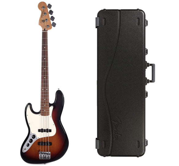 Fender Player Jazz Bass LEFTY 3-Color Sunburst Bundle w/Fender Molded Hardshell Case Bass Guitars / 4-String,Bass Guitars / Left-Handed