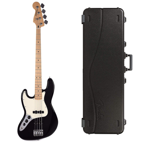Fender Player Jazz Bass LEFTY Black Bundle w/Fender Molded Hardshell Case Bass Guitars / 4-String,Bass Guitars / Left-Handed