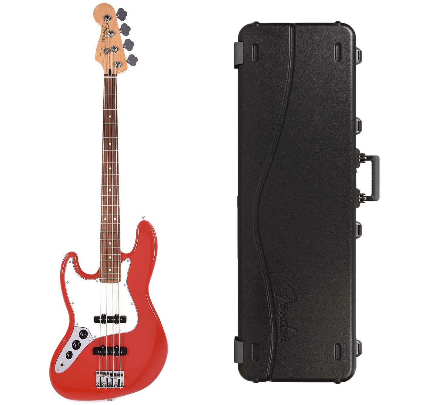 Fender Player Jazz Bass LEFTY Sonic Red Bundle w/Fender Molded Hardshell Case Bass Guitars / 4-String,Bass Guitars / Left-Handed