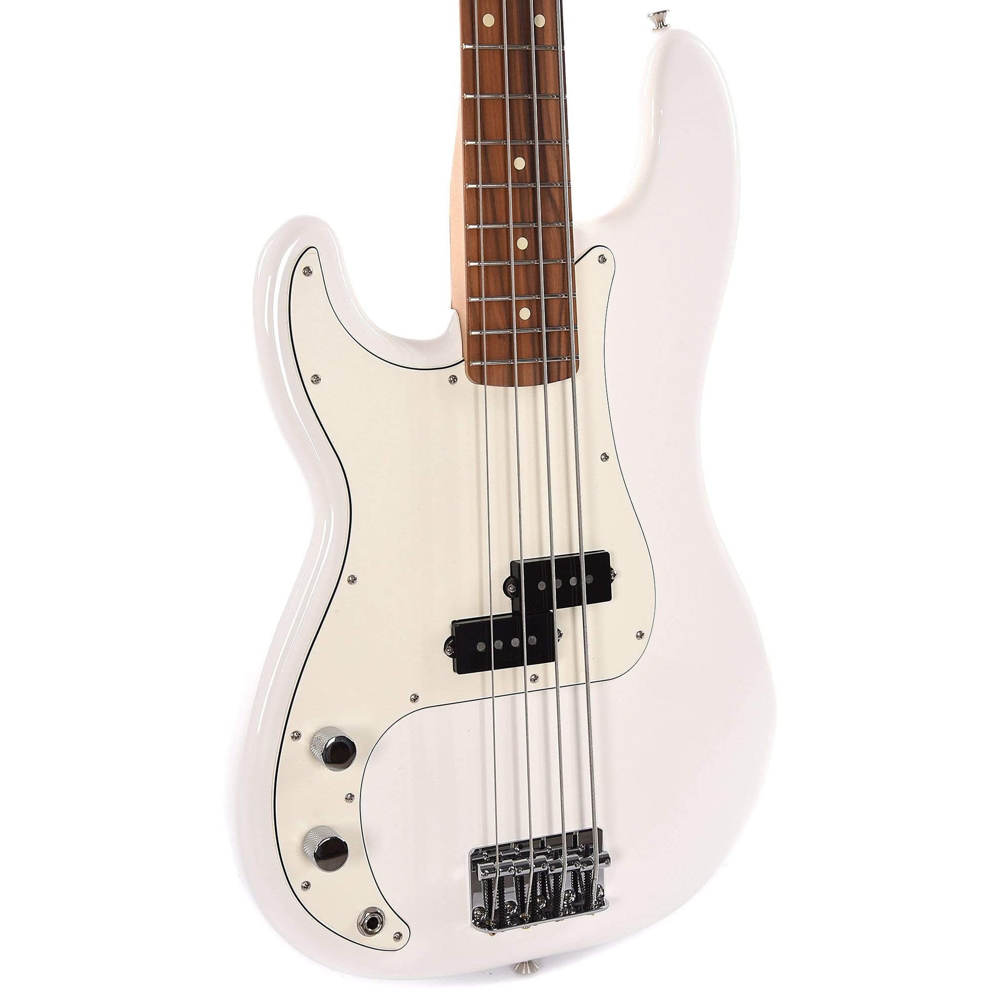Fender Player Precision Bass LEFTY Polar White Bundle w/Fender Gig Bag, Stand, Cable, Tuner, Picks and Strings Bass Guitars / 4-String,Bass Guitars / Left-Handed