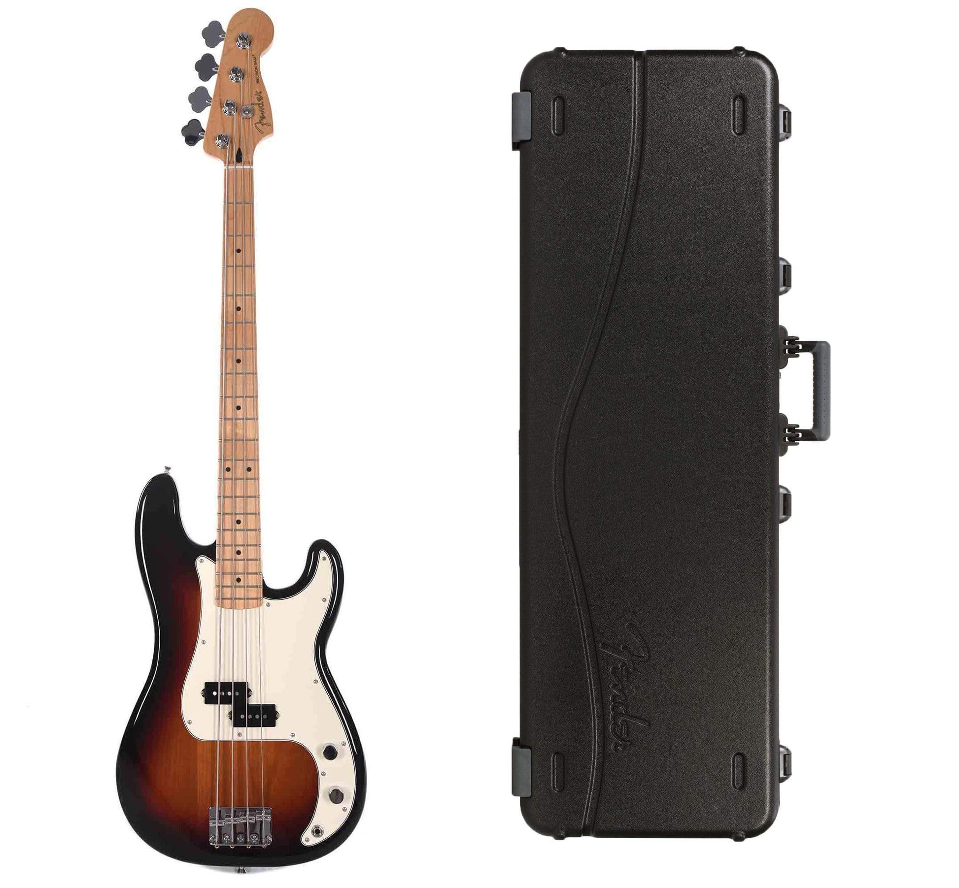 Fender Player Precision Bass 3-Color Sunburst Bundle w/Fender Molded Hardshell Case Bass Guitars / 4-String,Electric Guitars / Solid Body