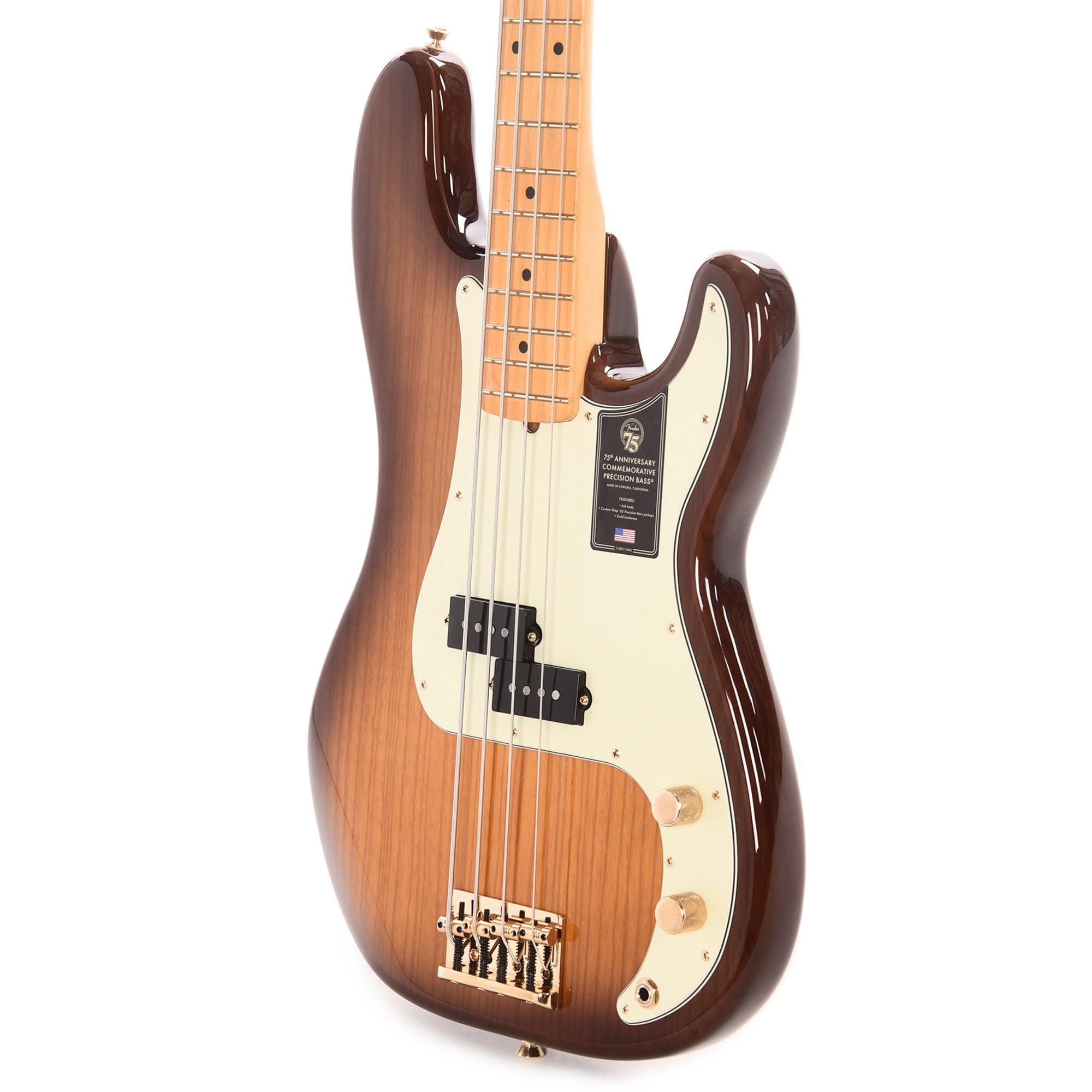 Fender 75th Anniversary Commemorative Precision Bass 2-Color Bourbon Burst Bass Guitars / 4-String