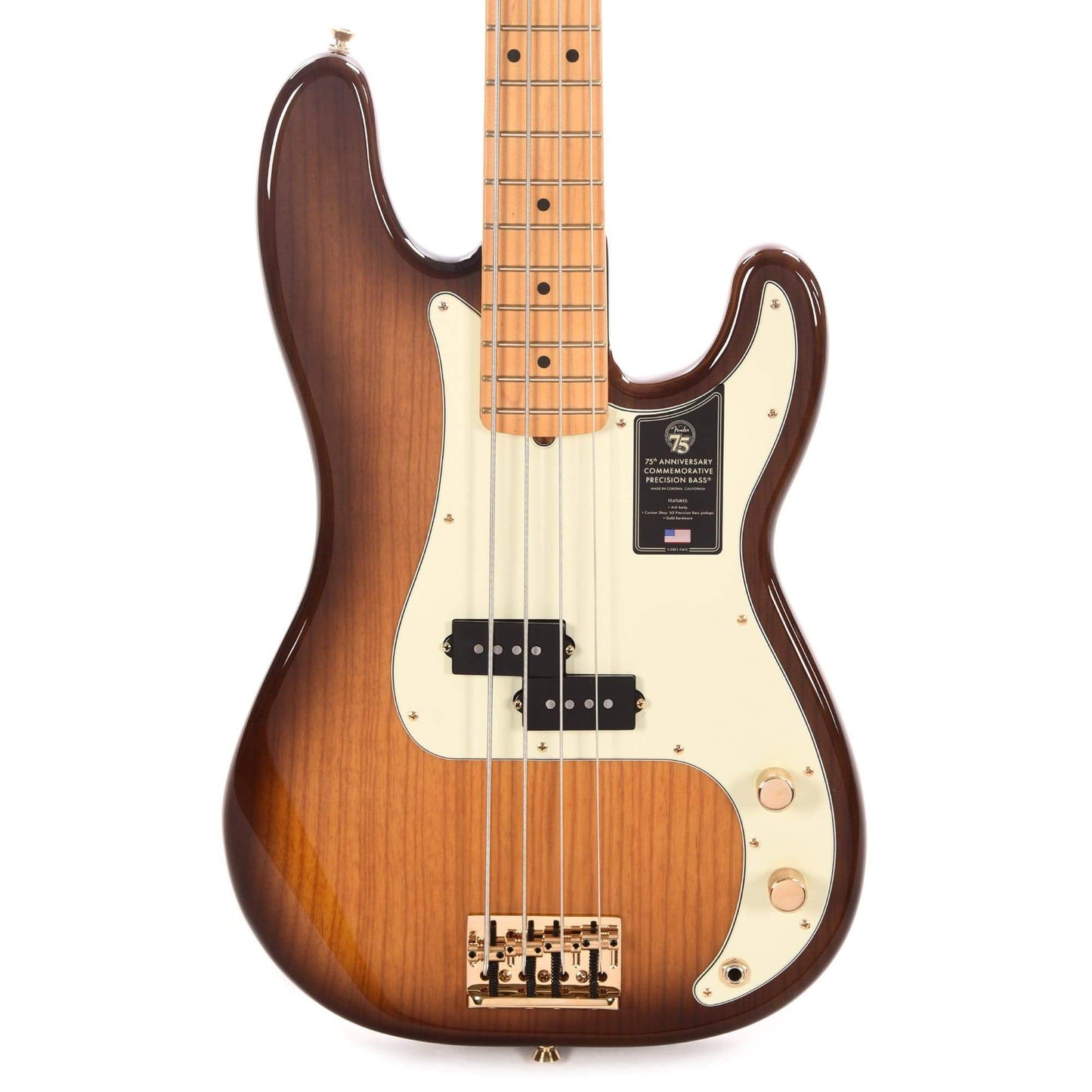 Fender 75th Anniversary Commemorative Precision Bass 2-Color Bourbon Burst Bass Guitars / 4-String