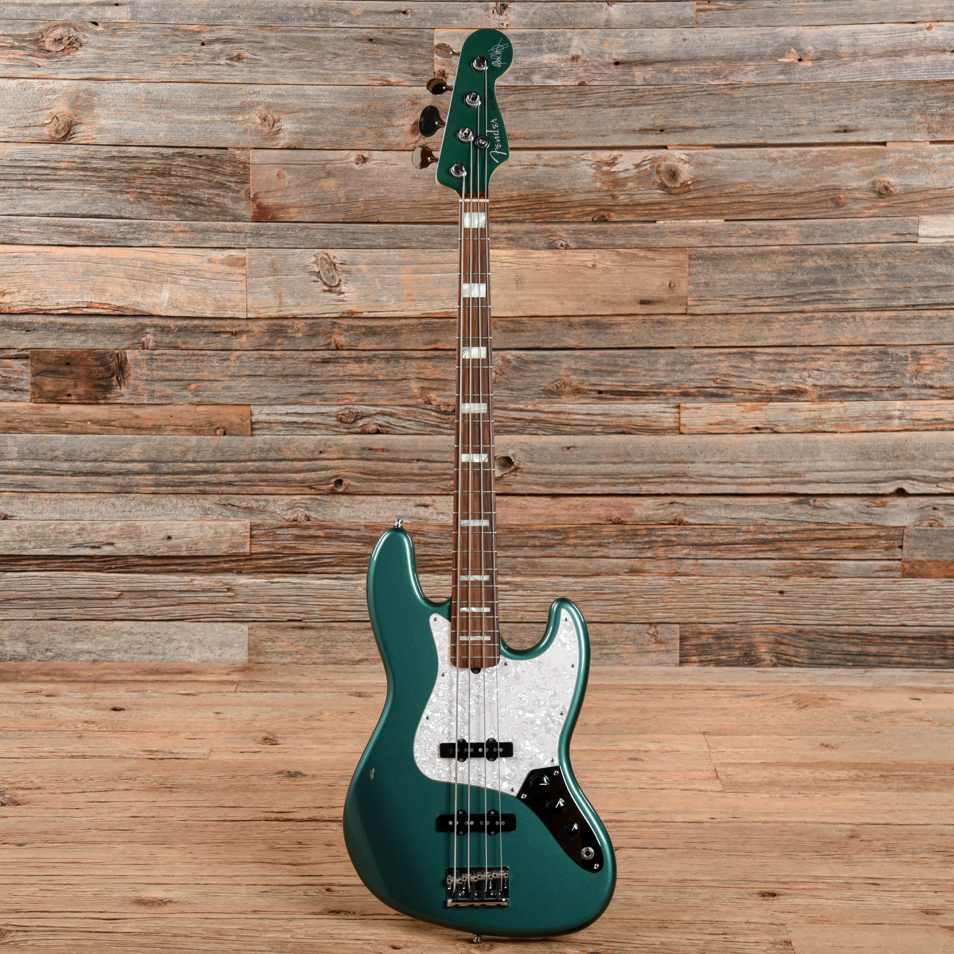 Fender Adam Clayton Signature Jazz Bass Sherwood Green Metallic Bass Guitars / 4-String