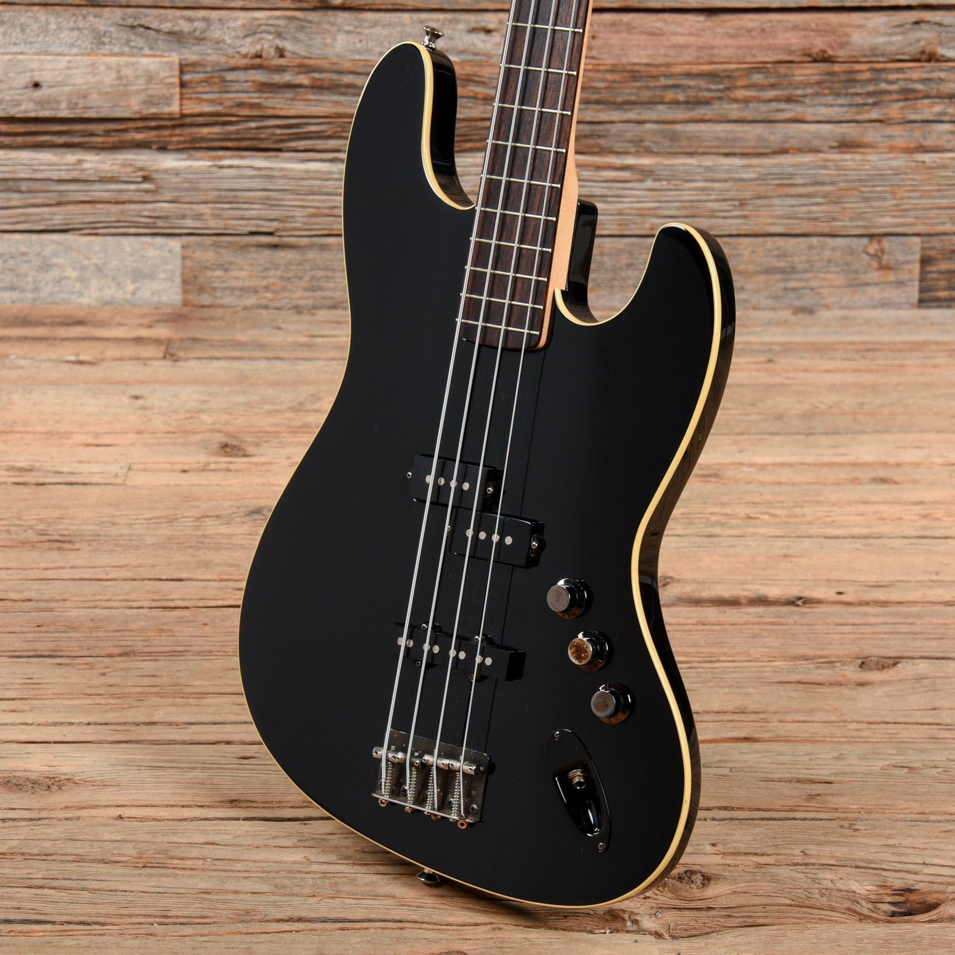 Fender Aerodyne Jazz Bass Black Bass Guitars / 4-String