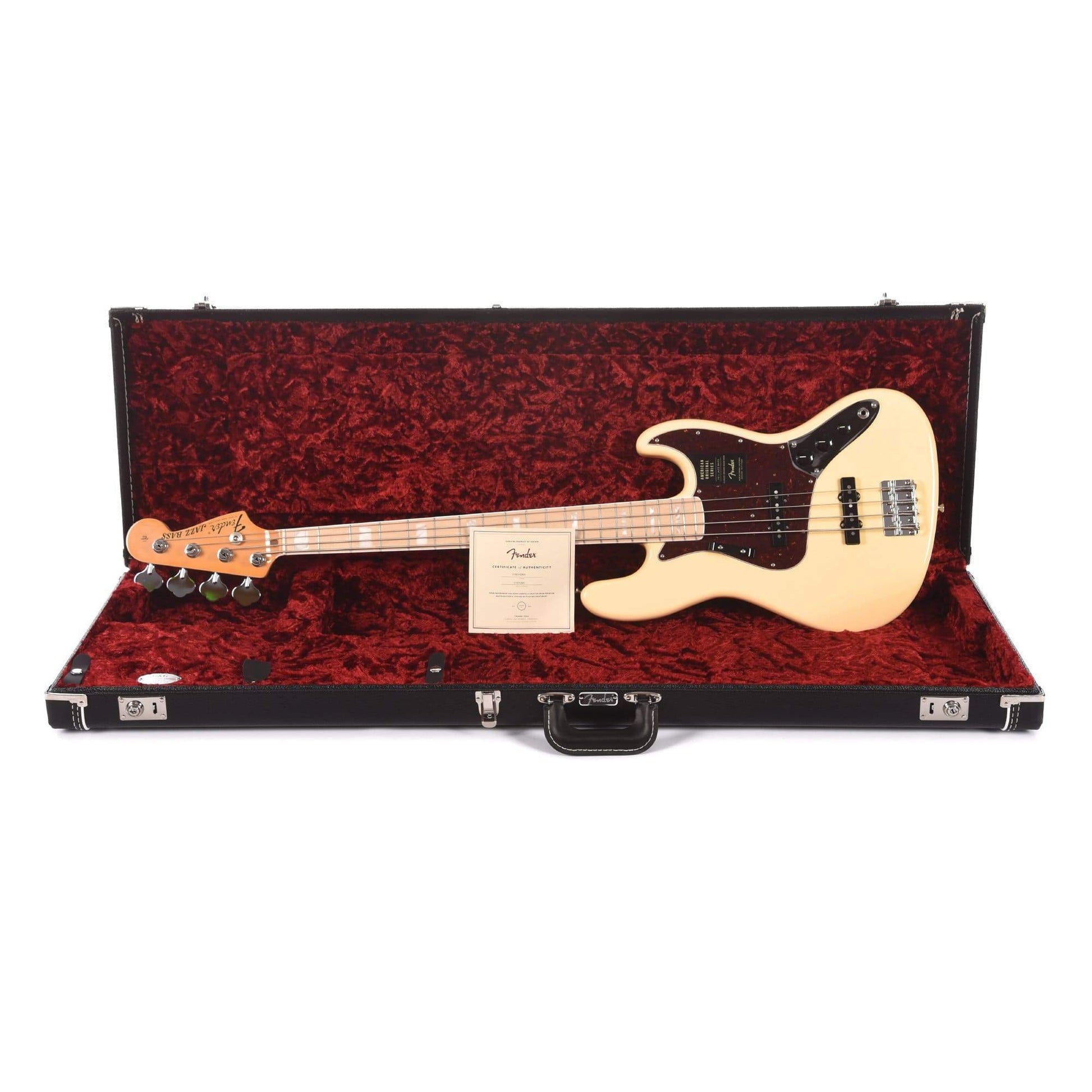 Fender American Original '70s Jazz Bass Vintage White Bass Guitars / 4-String