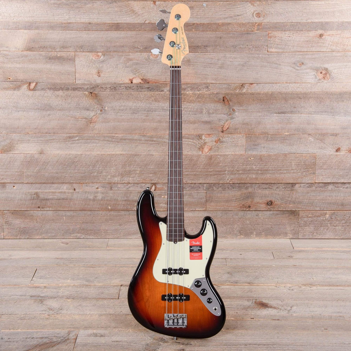 Fender American Pro Jazz Bass Fretless 3-Color Sunburst w/Mint Pickguard Bass Guitars / 4-String