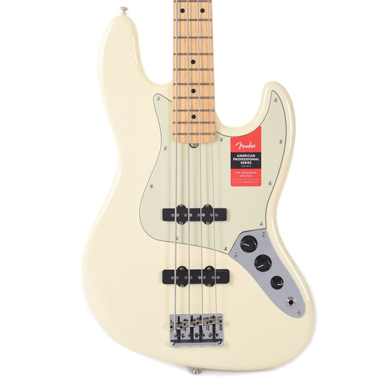 Fender American Pro Jazz Bass Olympic White w/Mint Pickguard Bass Guitars / 4-String