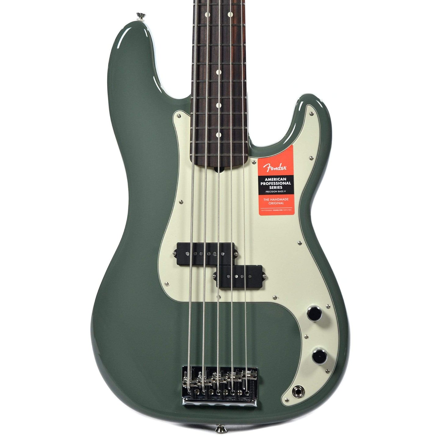 Fender American Pro Precision Bass V Antique Olive Bass Guitars / 4-String