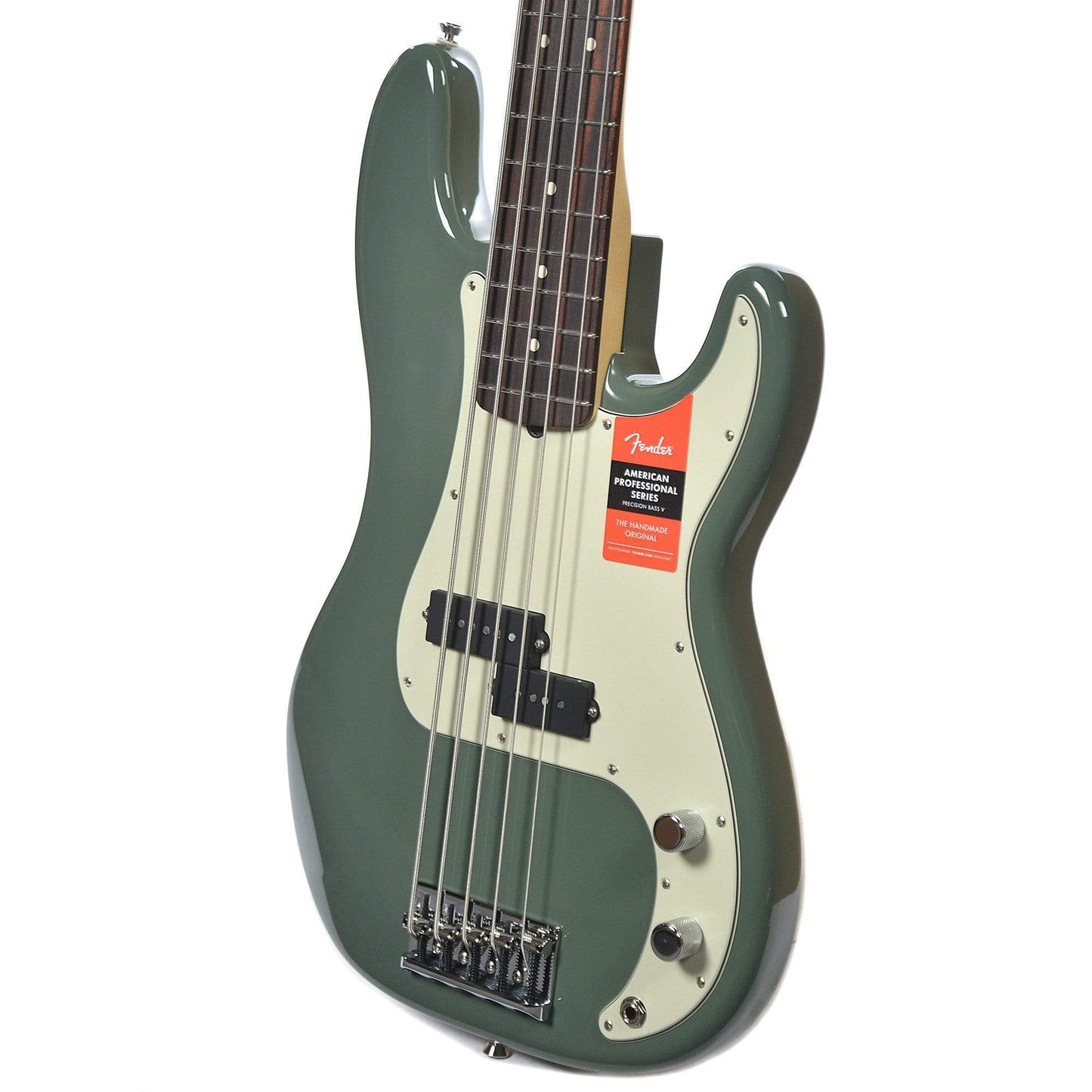 Fender American Pro Precision Bass V Antique Olive Bass Guitars / 4-String
