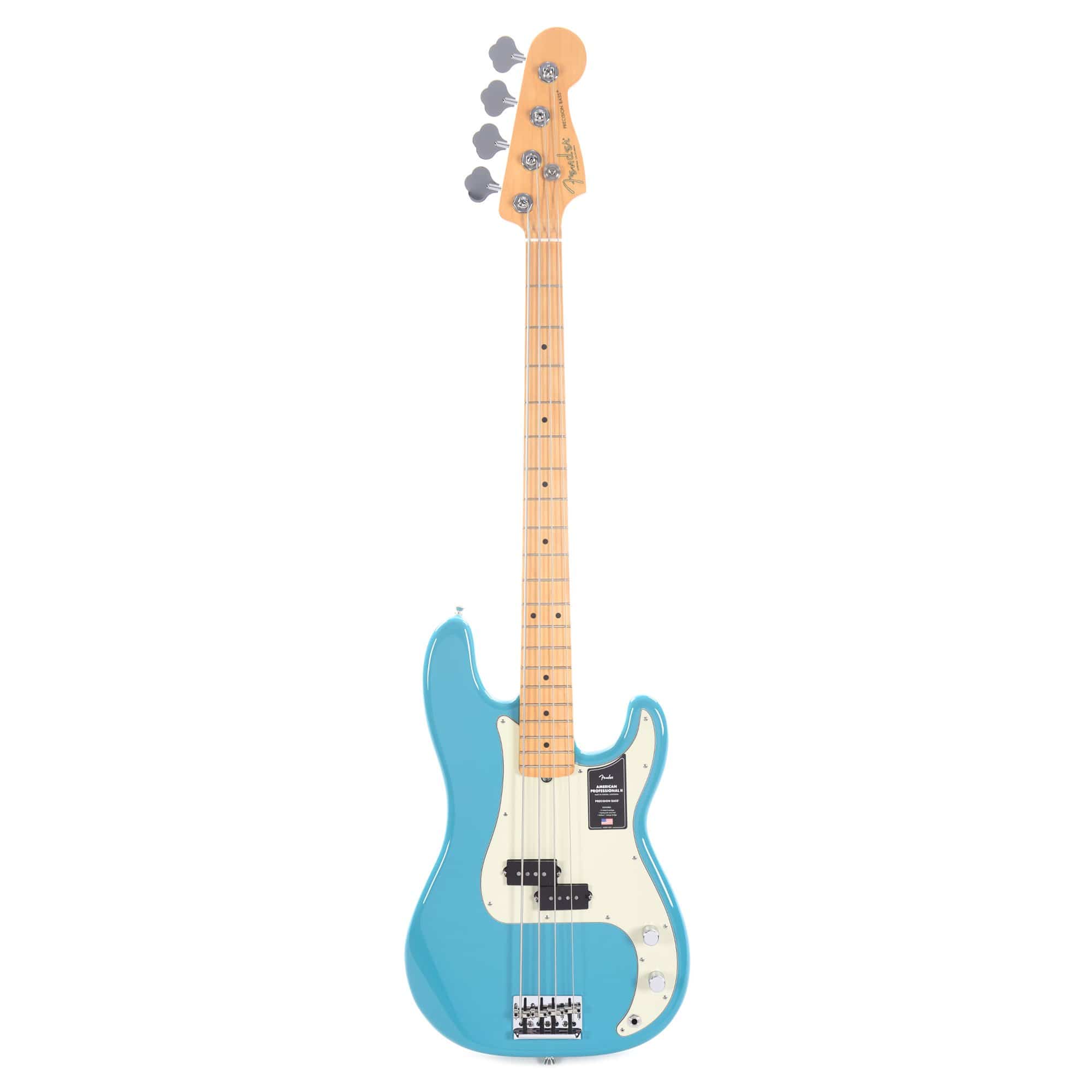 Fender American Professional II Precision Bass Miami Blue Bass Guitars / 4-String