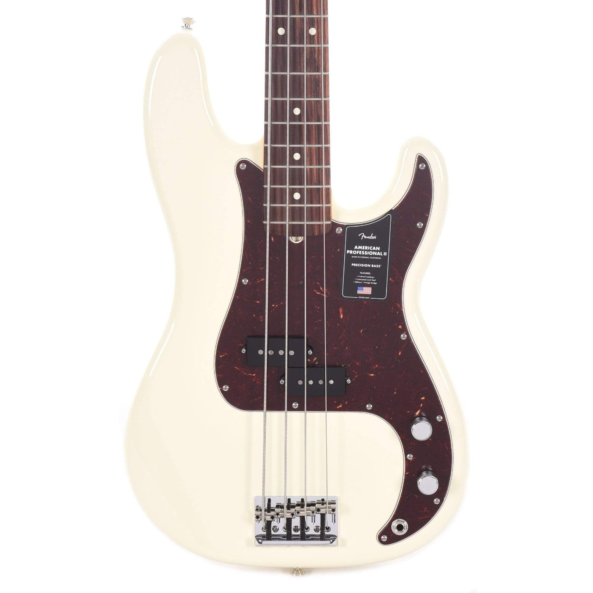 Fender American Professional II Precision Bass Olympic White Bass Guitars / 4-String
