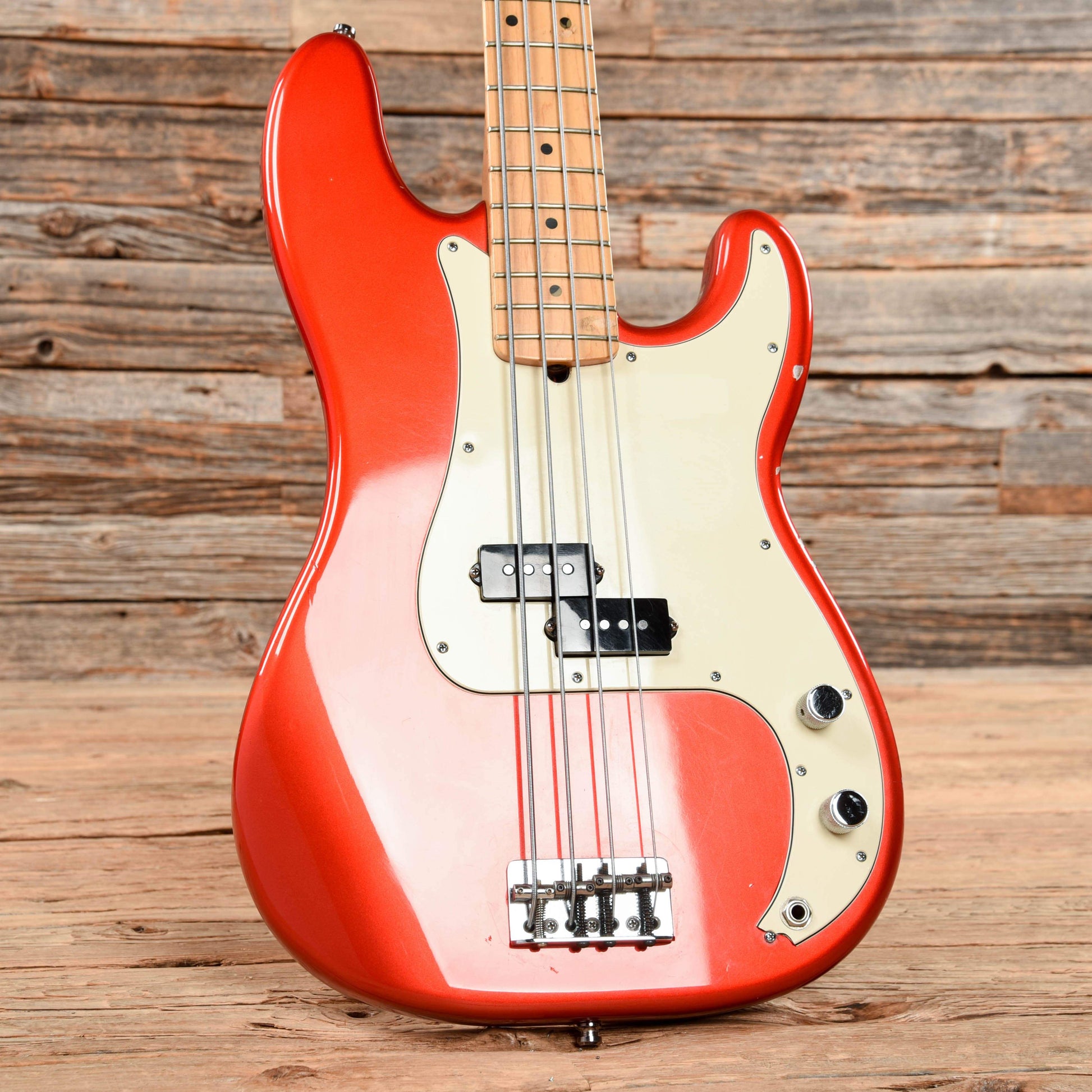 Fender American Standard Precision Bass Chrome Red 2001 Bass Guitars / 4-String