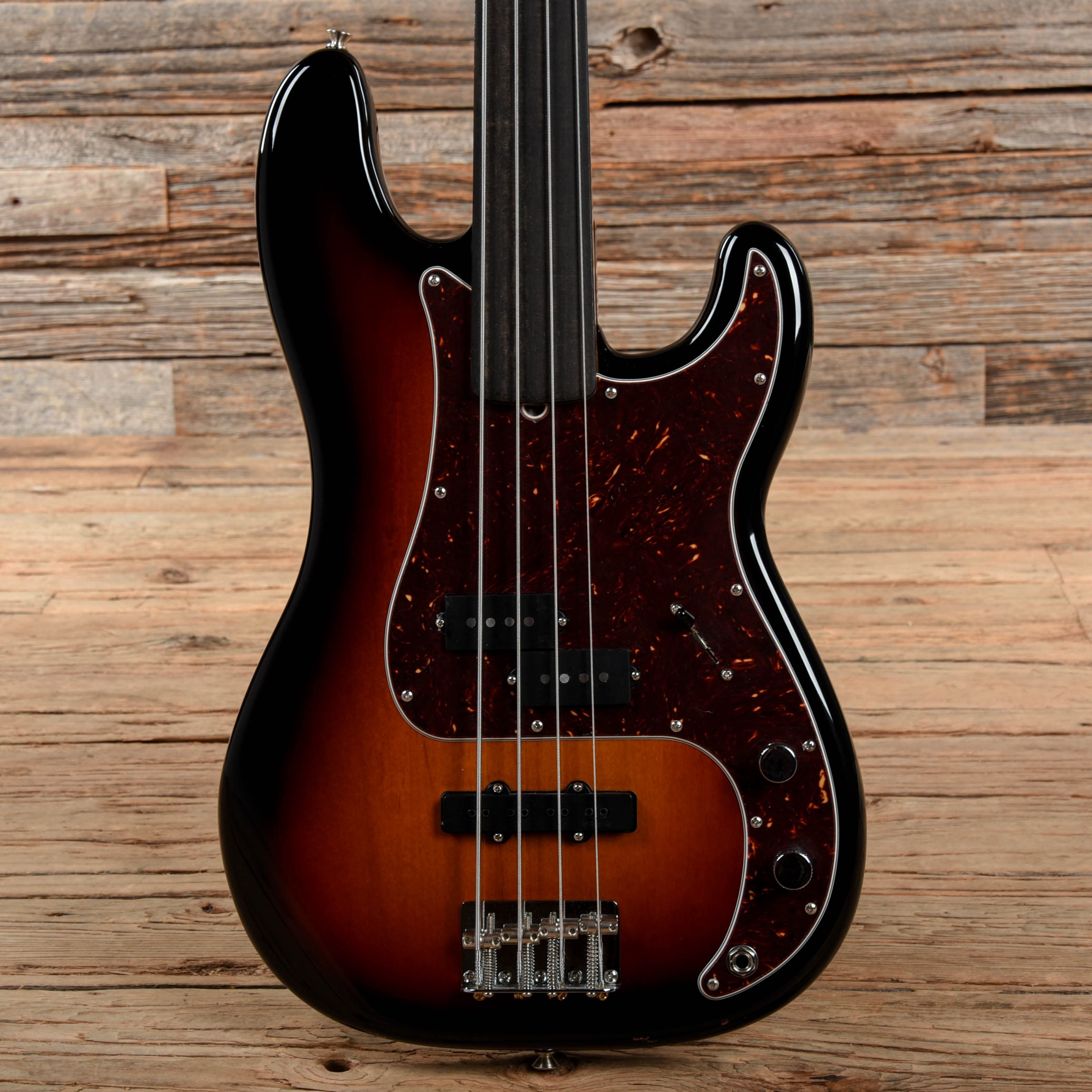 Fender Artist Tony Franklin Fretless Precision Bass 3-Tone Sunburst Bass Guitars / 4-String