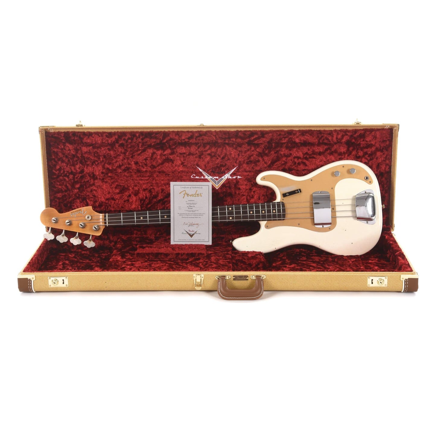 Fender Custom Shop 1959 Precision Bass "CME Spec" Journeyman Relic Super Aged Olympic White Bass Guitars / 4-String