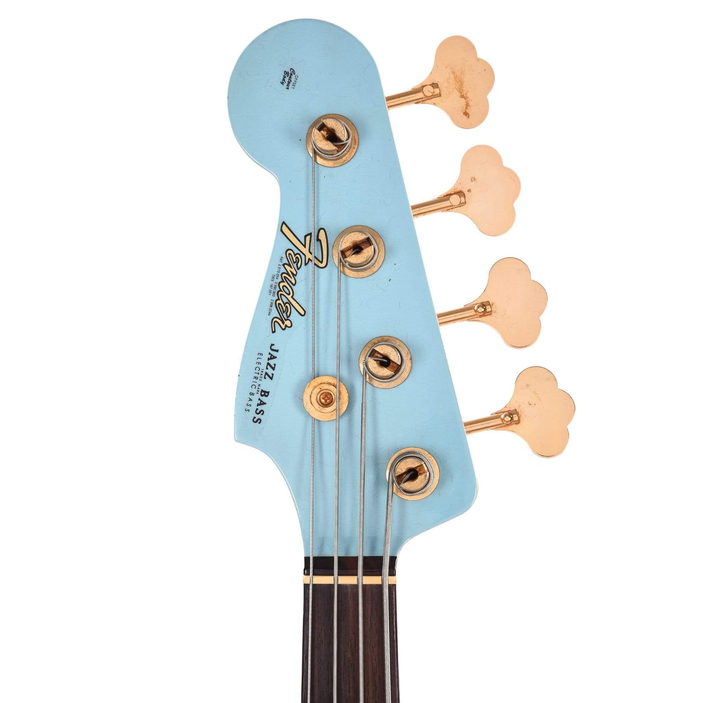 Fender Custom Shop 1960 Jazz Bass "CME Spec" Journeyman Daphne Blue w/Painted Headcap & Gold Hardware LEFTY Bass Guitars / 4-String