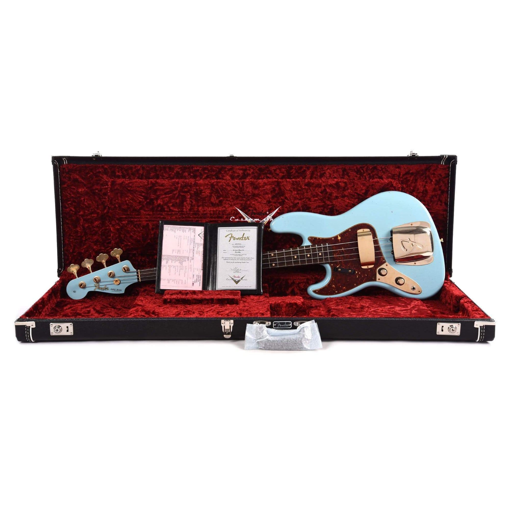 Fender Custom Shop 1960 Jazz Bass "CME Spec" Journeyman Daphne Blue w/Painted Headcap & Gold Hardware LEFTY Bass Guitars / 4-String