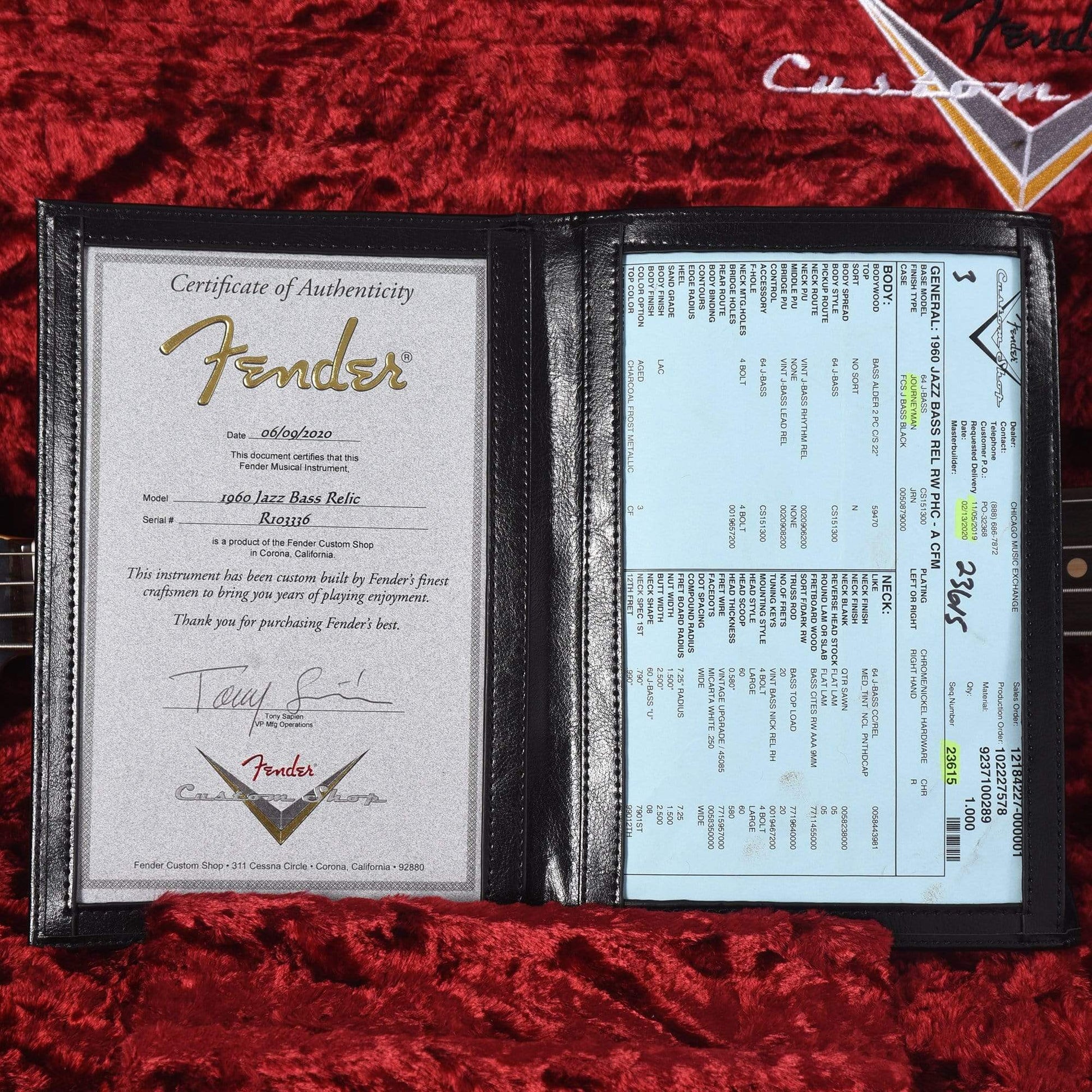 Fender Custom Shop 1960 Jazz Bass "CME Spec" Journeyman Relic Aged Charcoal Frost Metallic w/Painted Headcap Bass Guitars / 4-String