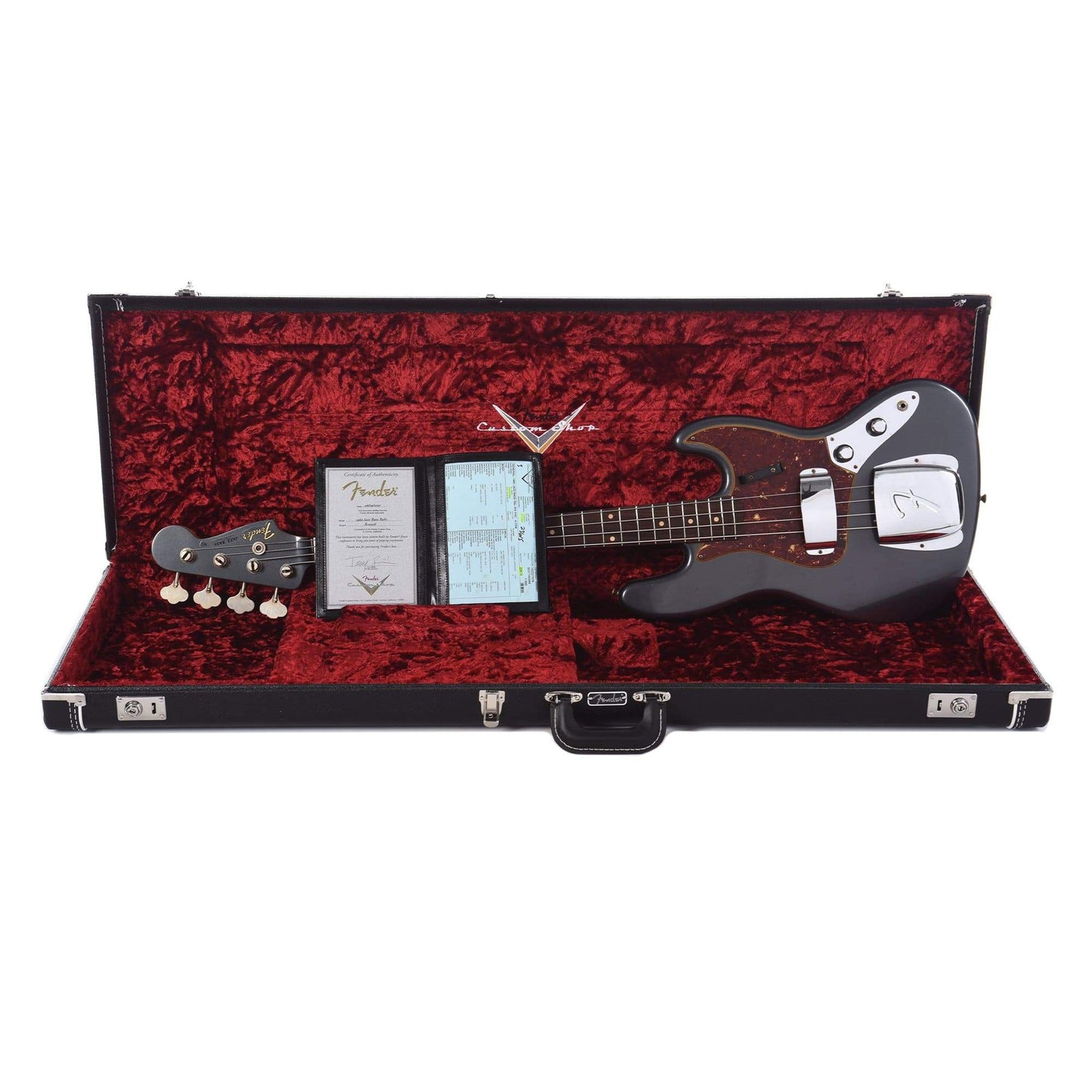 Fender Custom Shop 1960 Jazz Bass "CME Spec" Journeyman Relic Aged Charcoal Frost Metallic w/Painted Headcap Bass Guitars / 4-String