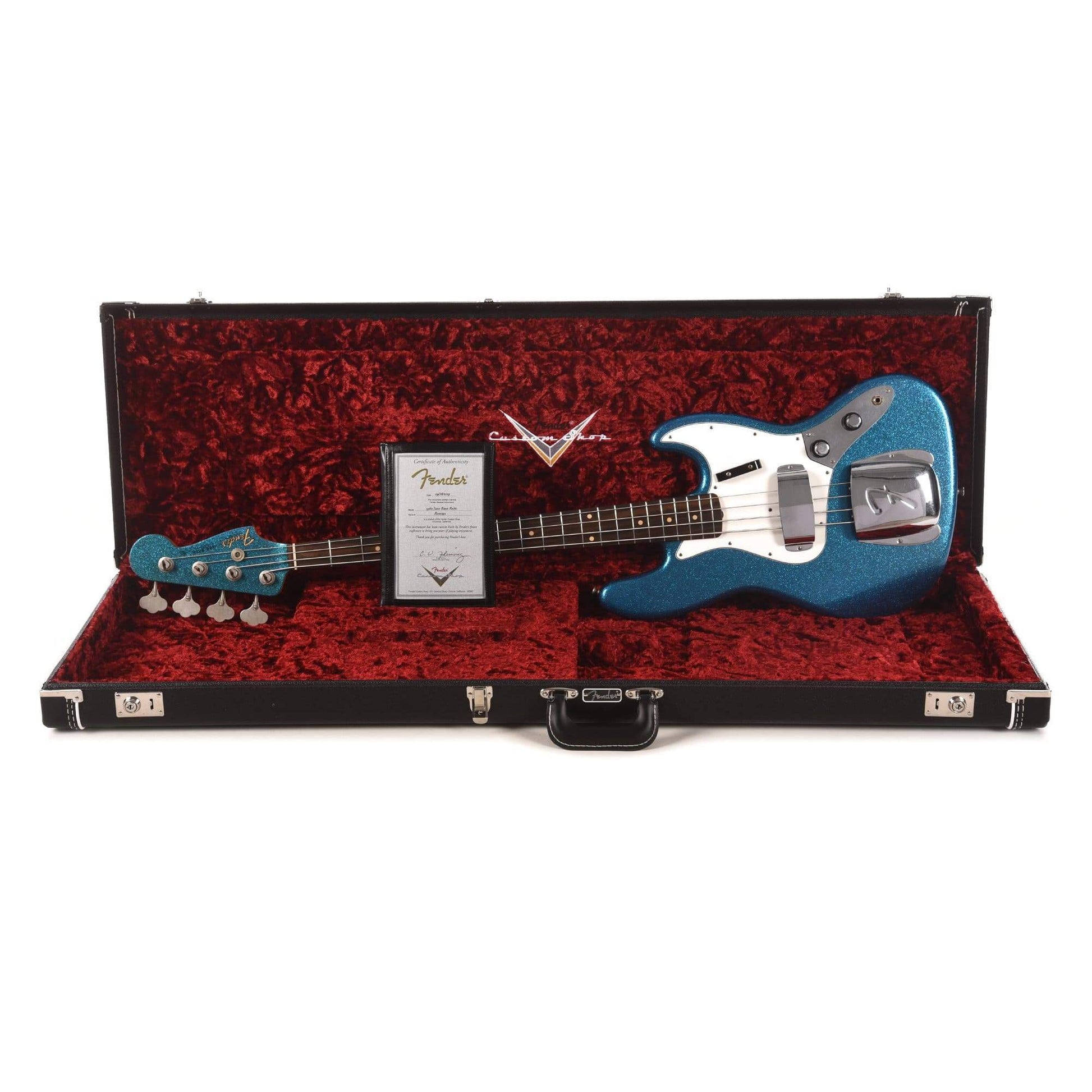 Fender Custom Shop 1960 Jazz Bass "CME Spec" Journeyman Relic Super Aged Blue Sparkle w/Painted Headcap & 3-Ply Parchment Pickguard Bass Guitars / 4-String