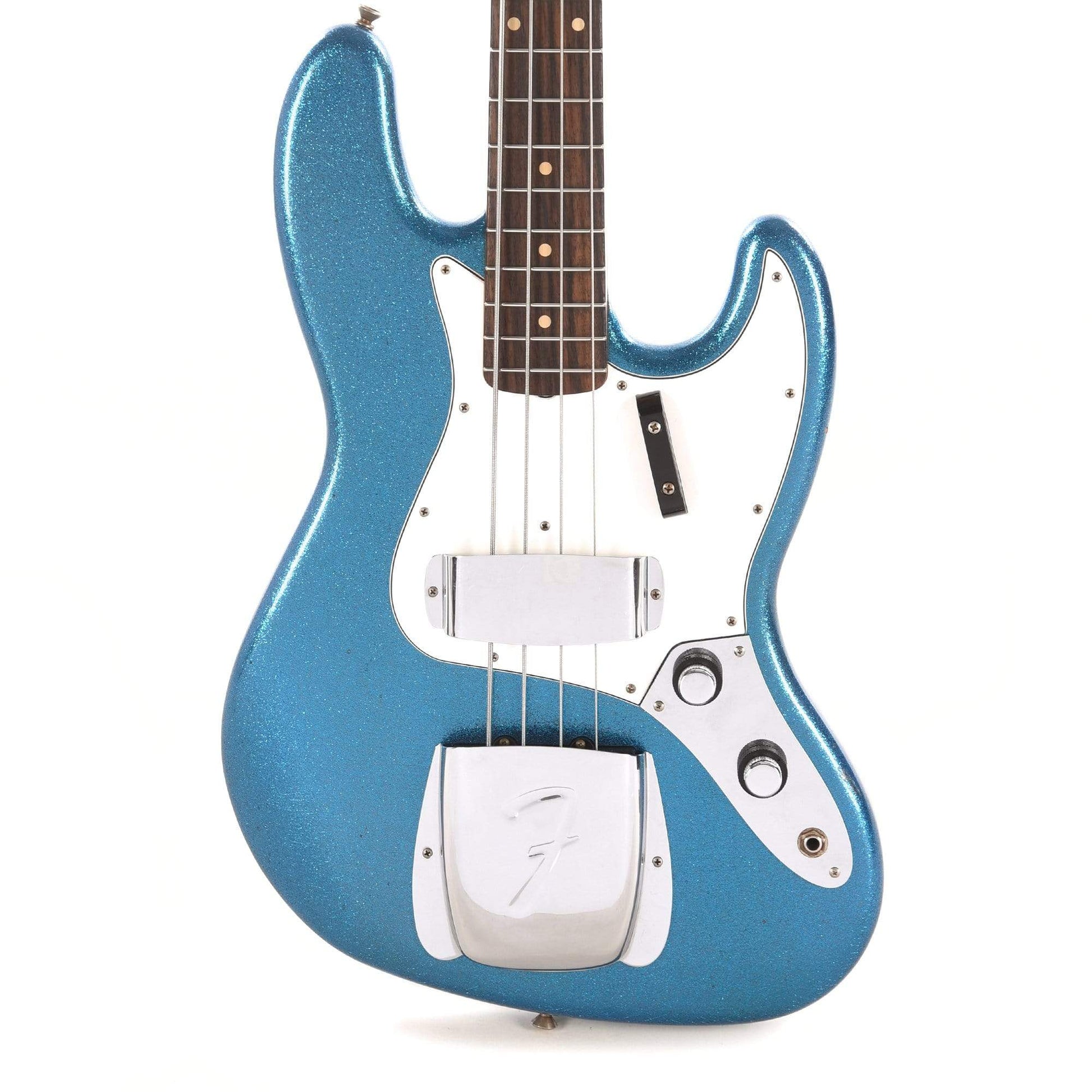 Fender Custom Shop 1960 Jazz Bass "CME Spec" Journeyman Relic Super Aged Blue Sparkle w/Painted Headcap & 3-Ply Parchment Pickguard Bass Guitars / 4-String