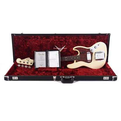 Fender Custom Shop 1960 Jazz Bass "CME Spec" Journeyman Relic Super Aged Olympic White w/Painted Headcap Bass Guitars / 4-String