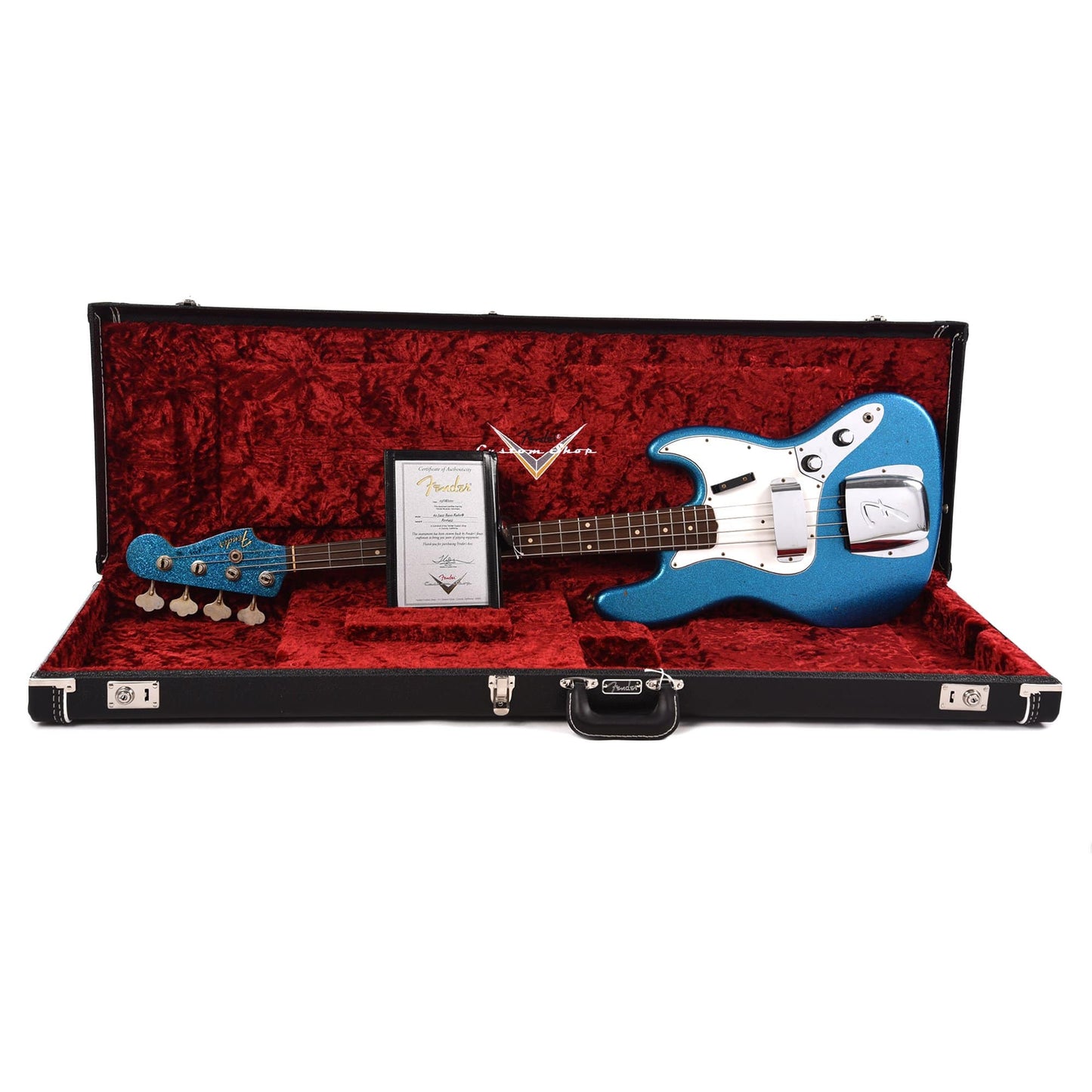 Fender Custom Shop 1960 Jazz Bass "CME Spec" Journeyman Super Aged Blue Sparkle w/Painted Headcap & 3-Ply Parchment Pickguard Bass Guitars / 4-String
