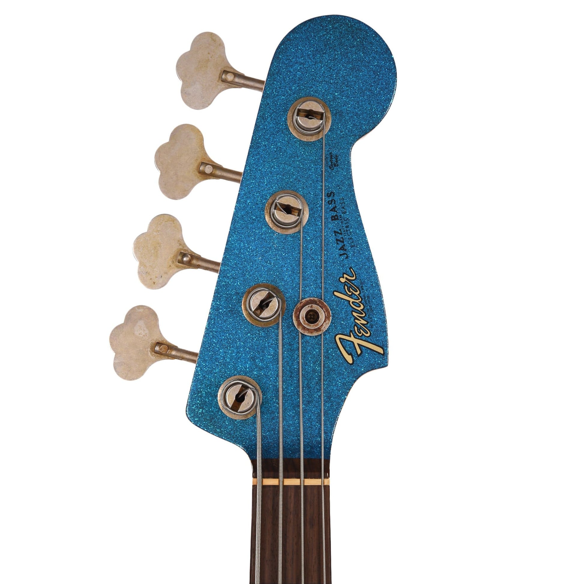 Fender Custom Shop 1960 Jazz Bass "CME Spec" Journeyman Super Aged Blue Sparkle w/Painted Headcap & 3-Ply Parchment Pickguard Bass Guitars / 4-String