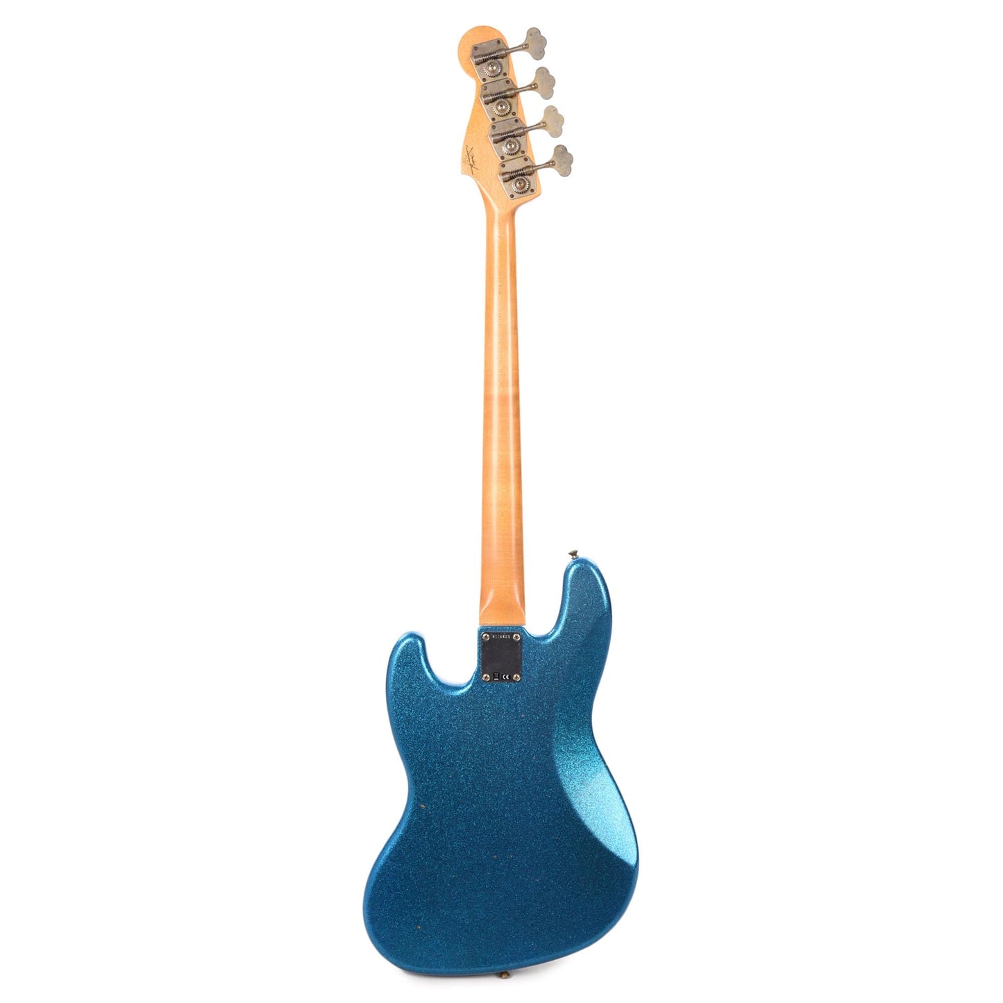 Fender Custom Shop 1960 Jazz Bass "CME Spec" Journeyman Super Aged Blue Sparkle w/Painted Headcap & 3-Ply Parchment Pickguard Bass Guitars / 4-String