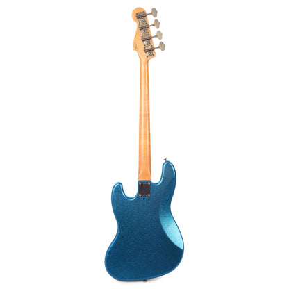 Fender Custom Shop 1960 Jazz Bass "CME Spec" Journeyman Super Aged Blue Sparkle w/Painted Headcap & 3-Ply Parchment Pickguard Bass Guitars / 4-String