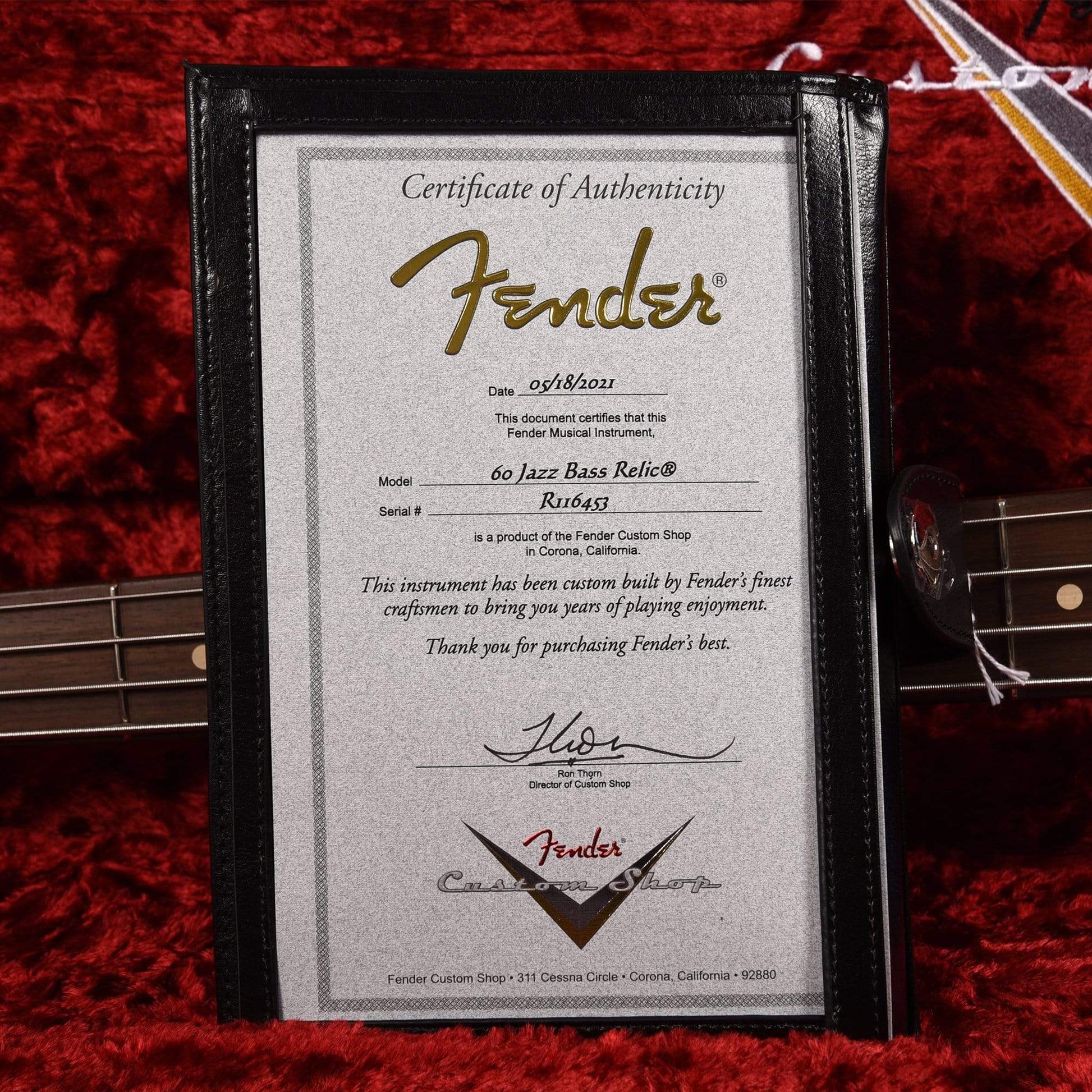 Fender Custom Shop 1960 Jazz Bass "CME Spec" Journeyman Super Aged Blue Sparkle w/Painted Headcap & 3-Ply Parchment Pickguard Bass Guitars / 4-String