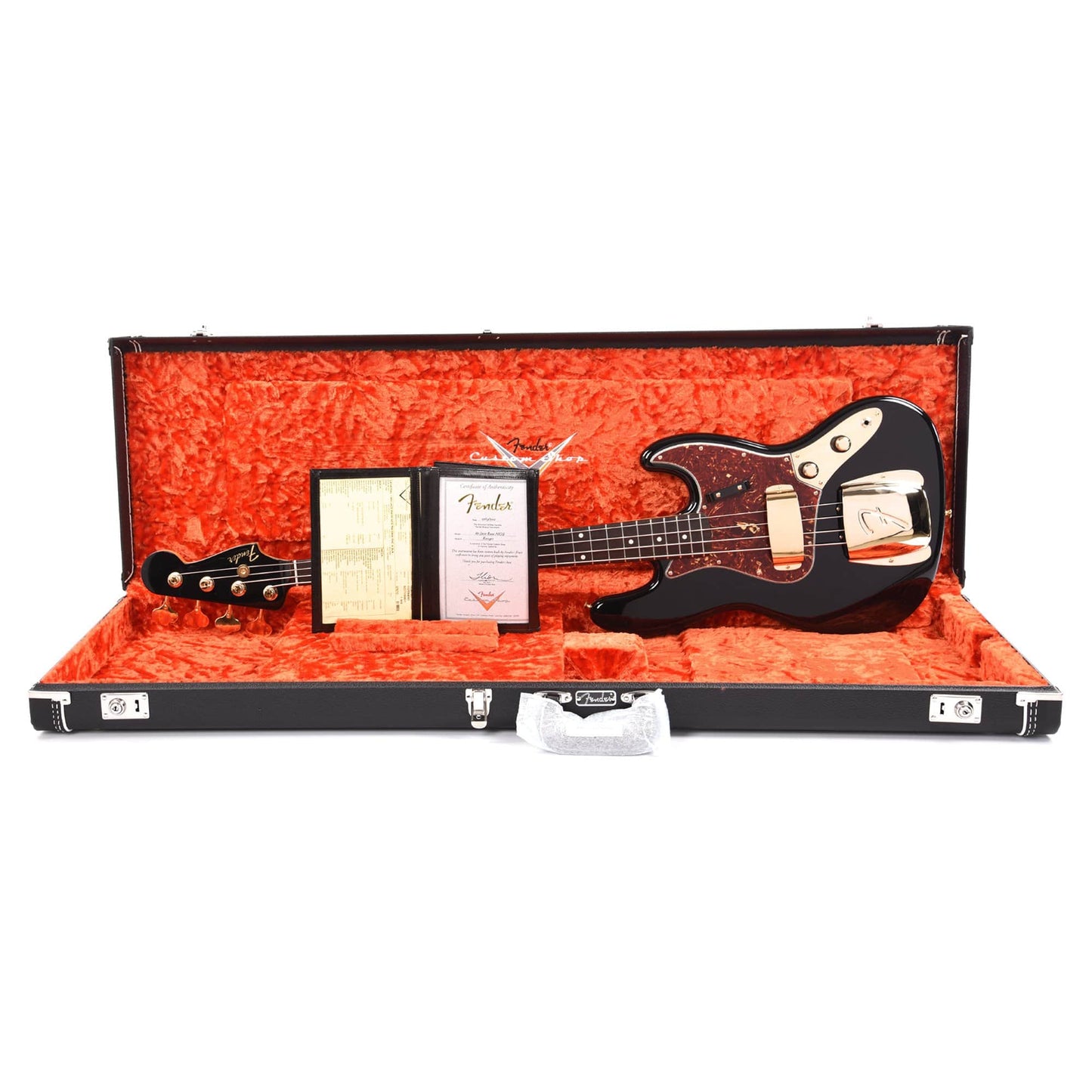 Fender Custom Shop 1960 Jazz Bass "CME Spec" NOS Aged Black w/Painted Headcap, AAA Flame Maple Neck, & Gold Hardware Bass Guitars / 4-String