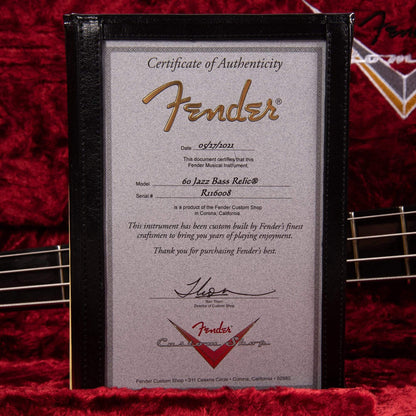 Fender Custom Shop 1960 Jazz Bass "CME Spec" Relic Aged Olympic White w/Rosewood Neck Bass Guitars / 4-String