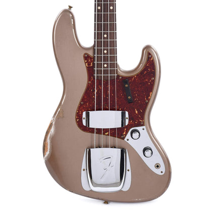 Fender Custom Shop 1960 Jazz Bass "CME Spec" Relic Shoreline Gold w/Painted Headcap & AAA Flame Maple Neck Bass Guitars / 4-String