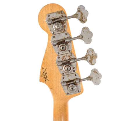 Fender Custom Shop 1960 Jazz Bass "CME Spec" Relic Shoreline Gold w/Painted Headcap & AAA Flame Maple Neck Bass Guitars / 4-String