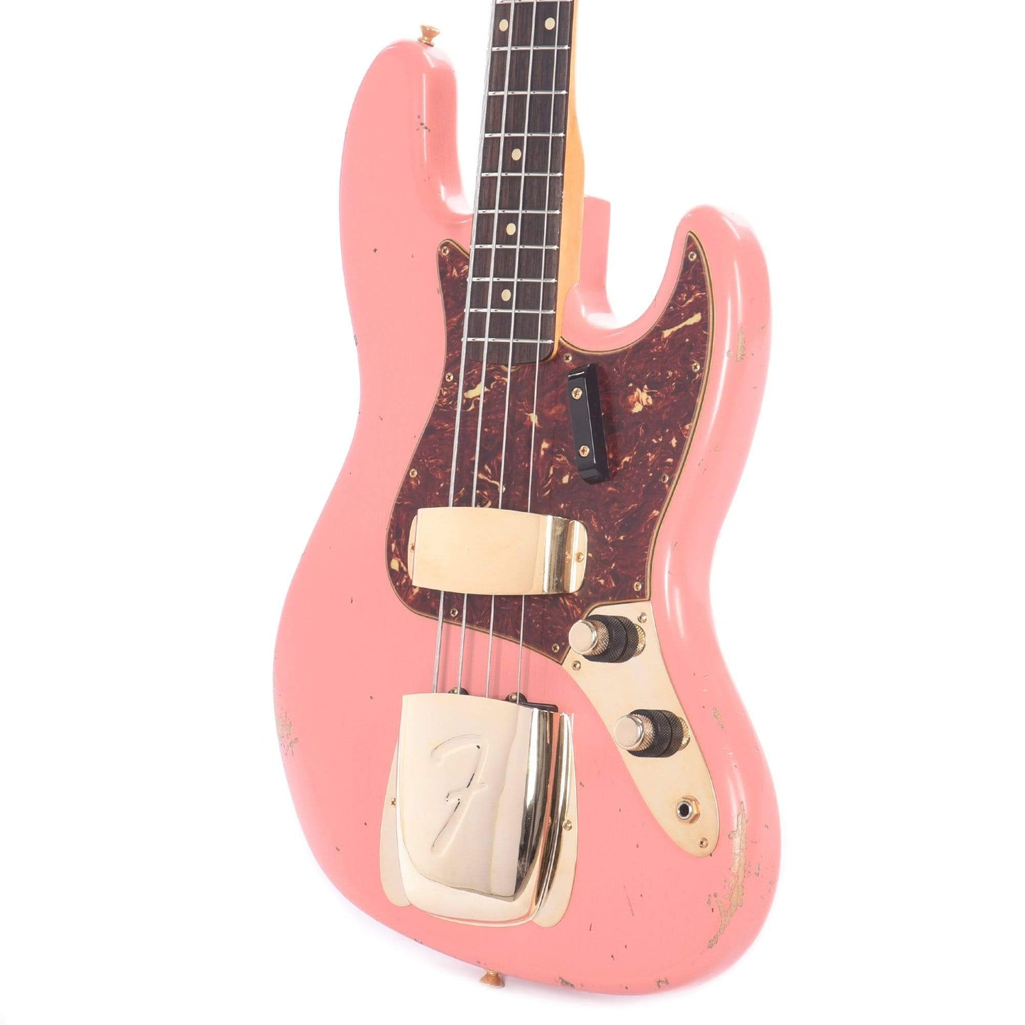 Fender Custom Shop 1960 Jazz Bass "CME Spec" Relic Super Faded/Aged Tahitian Coral w/Painted Headcap & Gold Hardware Bass Guitars / 4-String