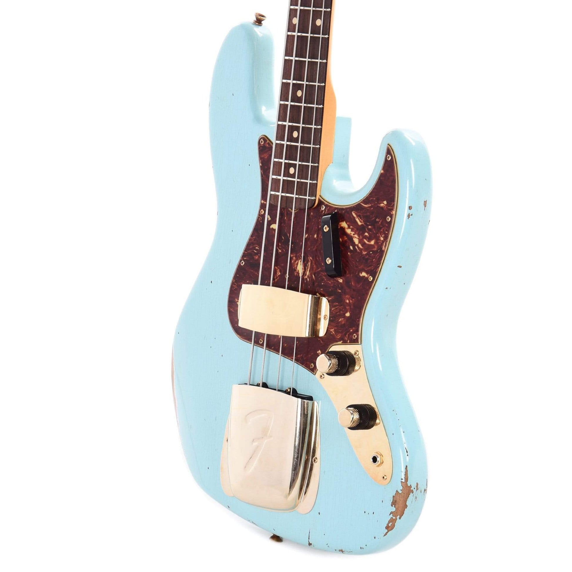 Fender Custom Shop 1960 Jazz Bass "CME Spec" Relic Super Super Faded/Aged Daphne Blue w/Painted Headcap & Gold Hardware Bass Guitars / 4-String
