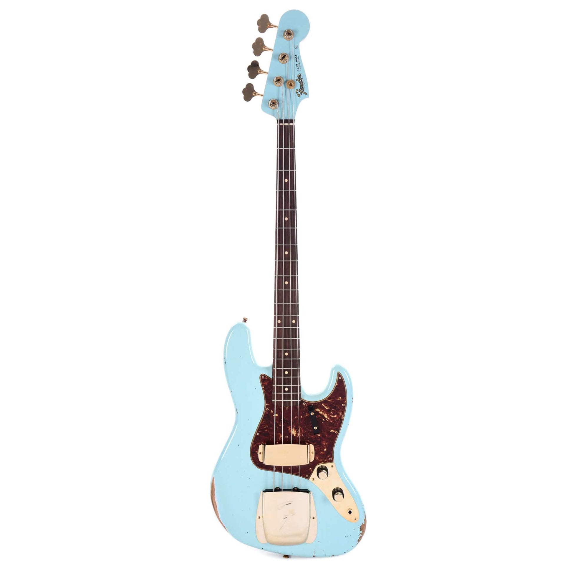Fender Custom Shop 1960 Jazz Bass "CME Spec" Relic Super Super Faded/Aged Daphne Blue w/Painted Headcap & Gold Hardware Bass Guitars / 4-String