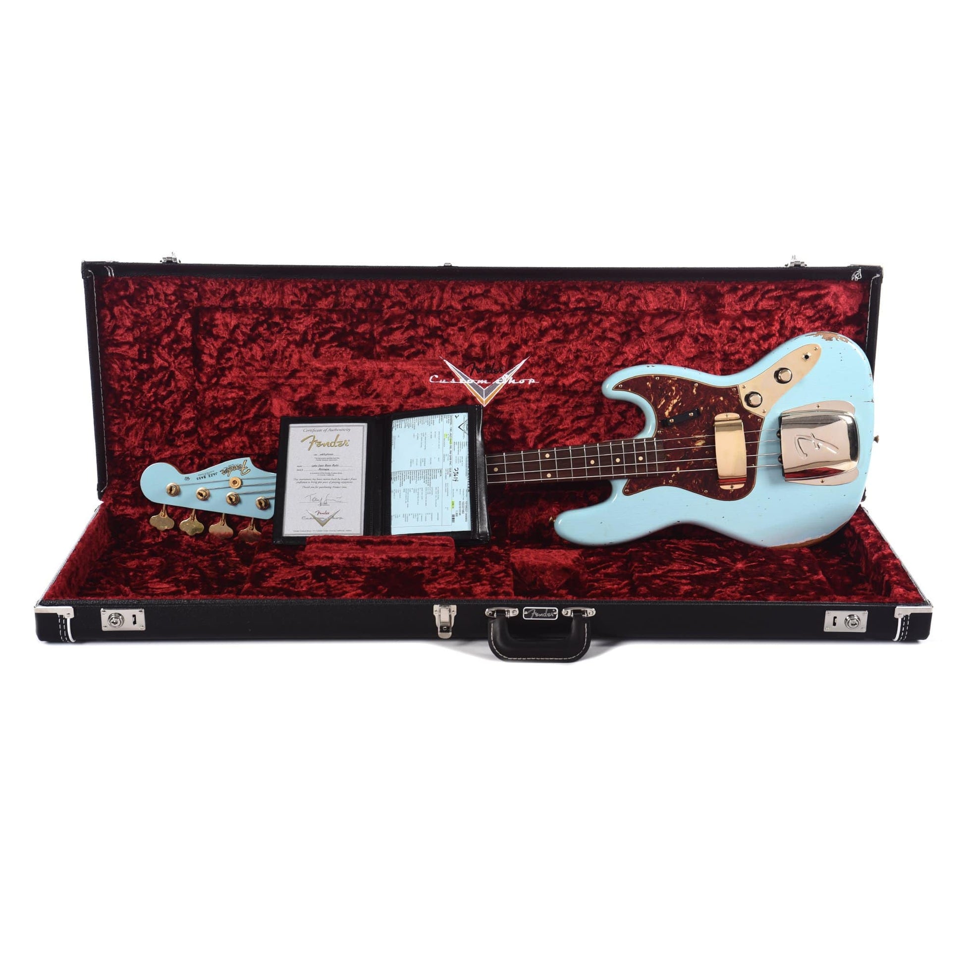 Fender Custom Shop 1960 Jazz Bass "CME Spec" Relic Super Super Faded/Aged Daphne Blue w/Painted Headcap & Gold Hardware Bass Guitars / 4-String