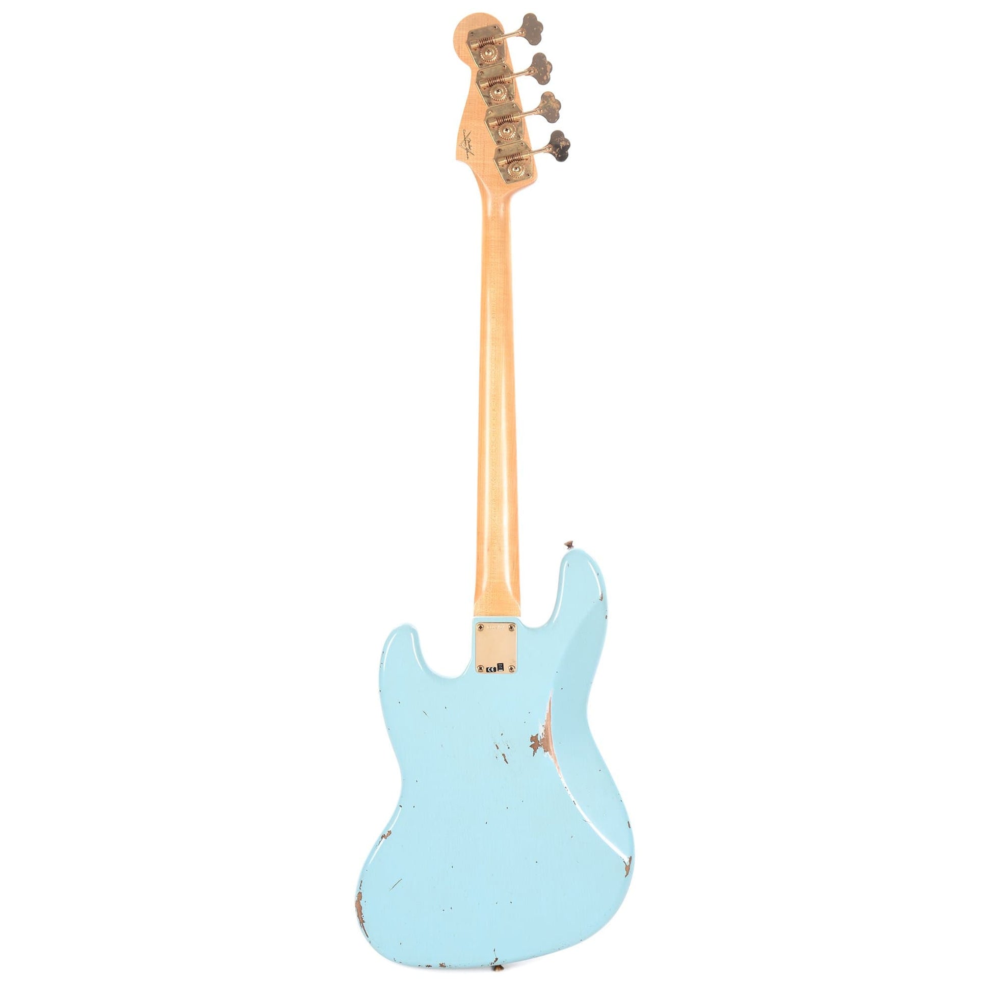 Fender Custom Shop 1960 Jazz Bass "CME Spec" Relic Super Super Faded/Aged Daphne Blue w/Painted Headcap & Gold Hardware Bass Guitars / 4-String