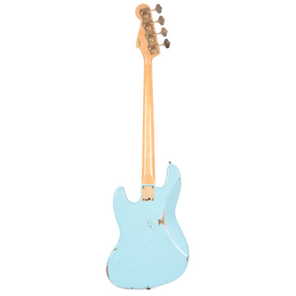 Fender Custom Shop 1960 Jazz Bass "CME Spec" Relic Super Super Faded/Aged Daphne Blue w/Painted Headcap & Gold Hardware Bass Guitars / 4-String